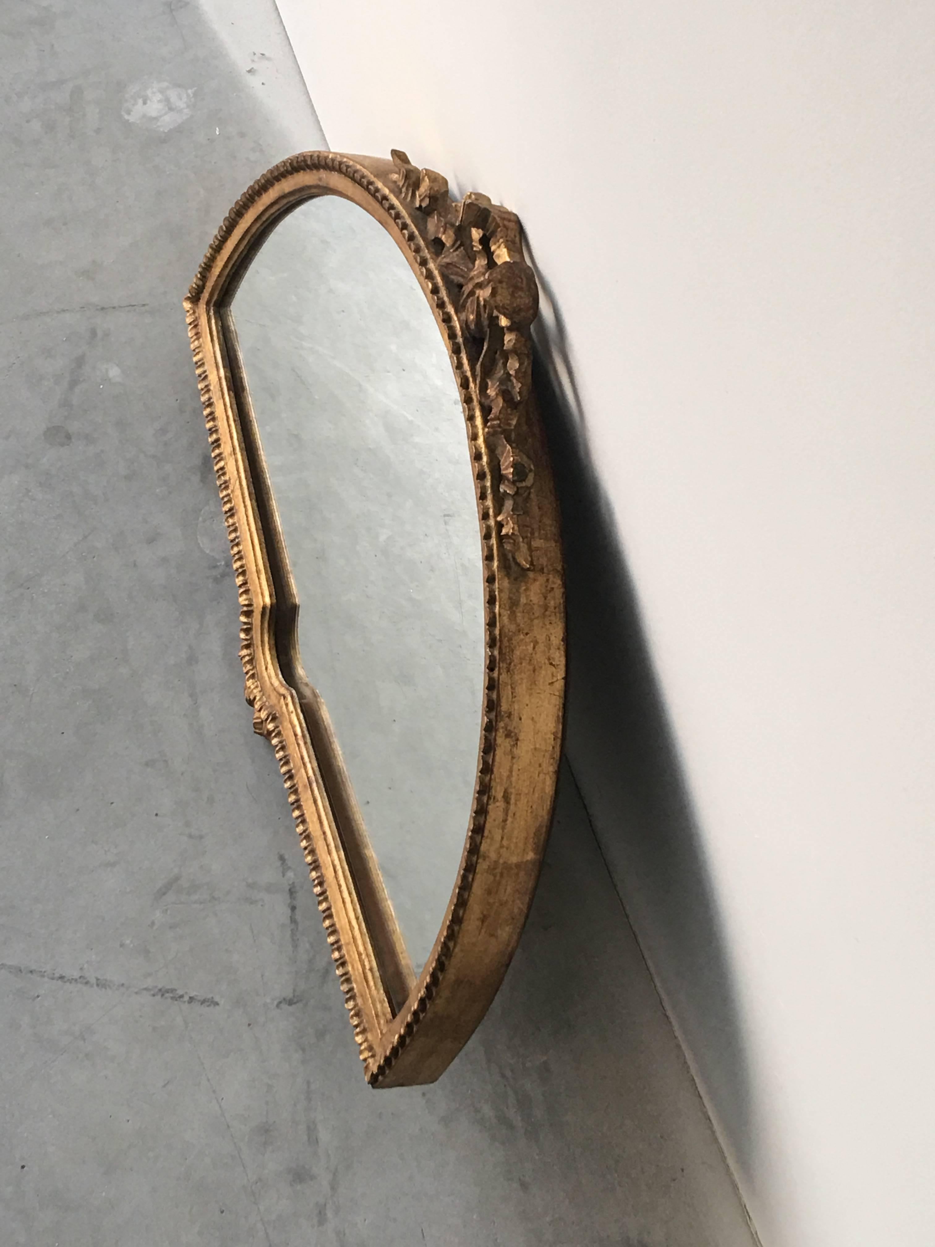 19th Century Italian Gilt Fan Shaped Mirror 1