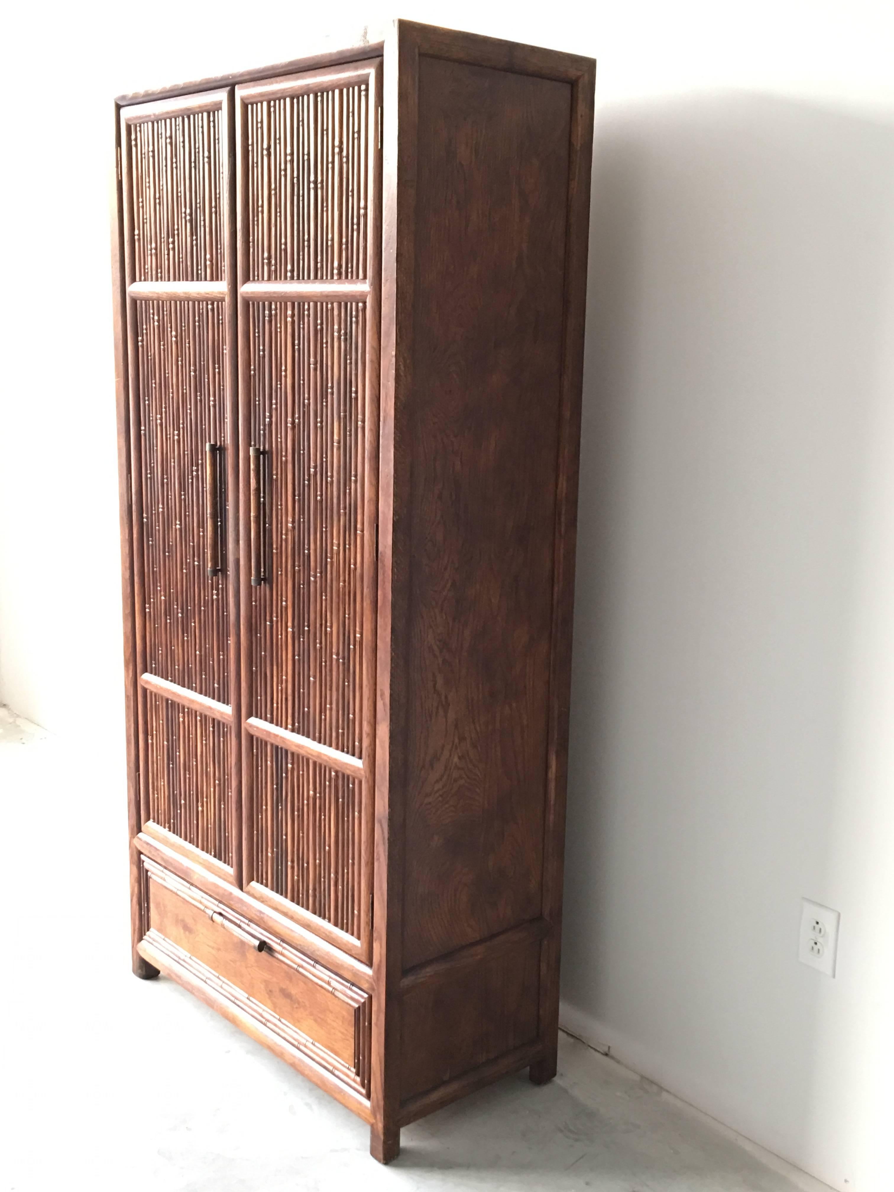 American 1975 Century Faux Bamboo Armoire