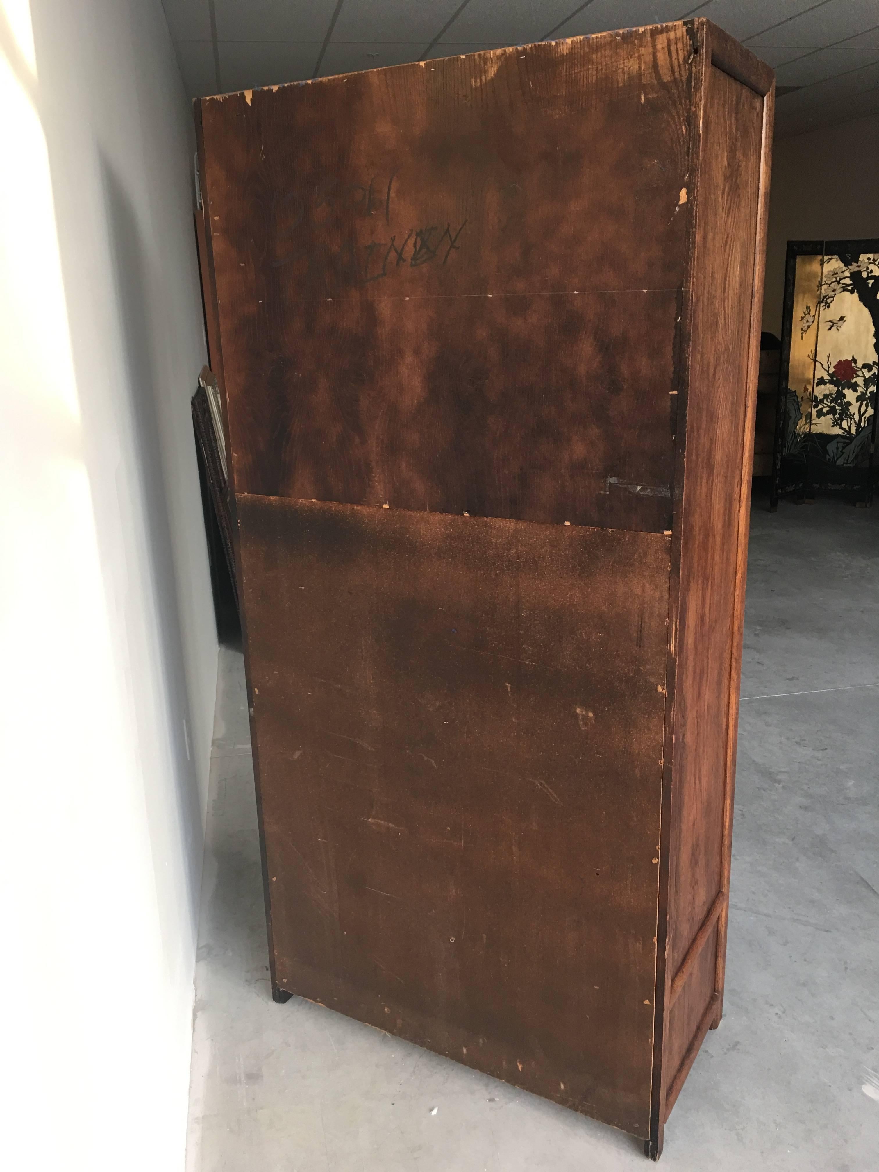20th Century 1975 Century Faux Bamboo Armoire