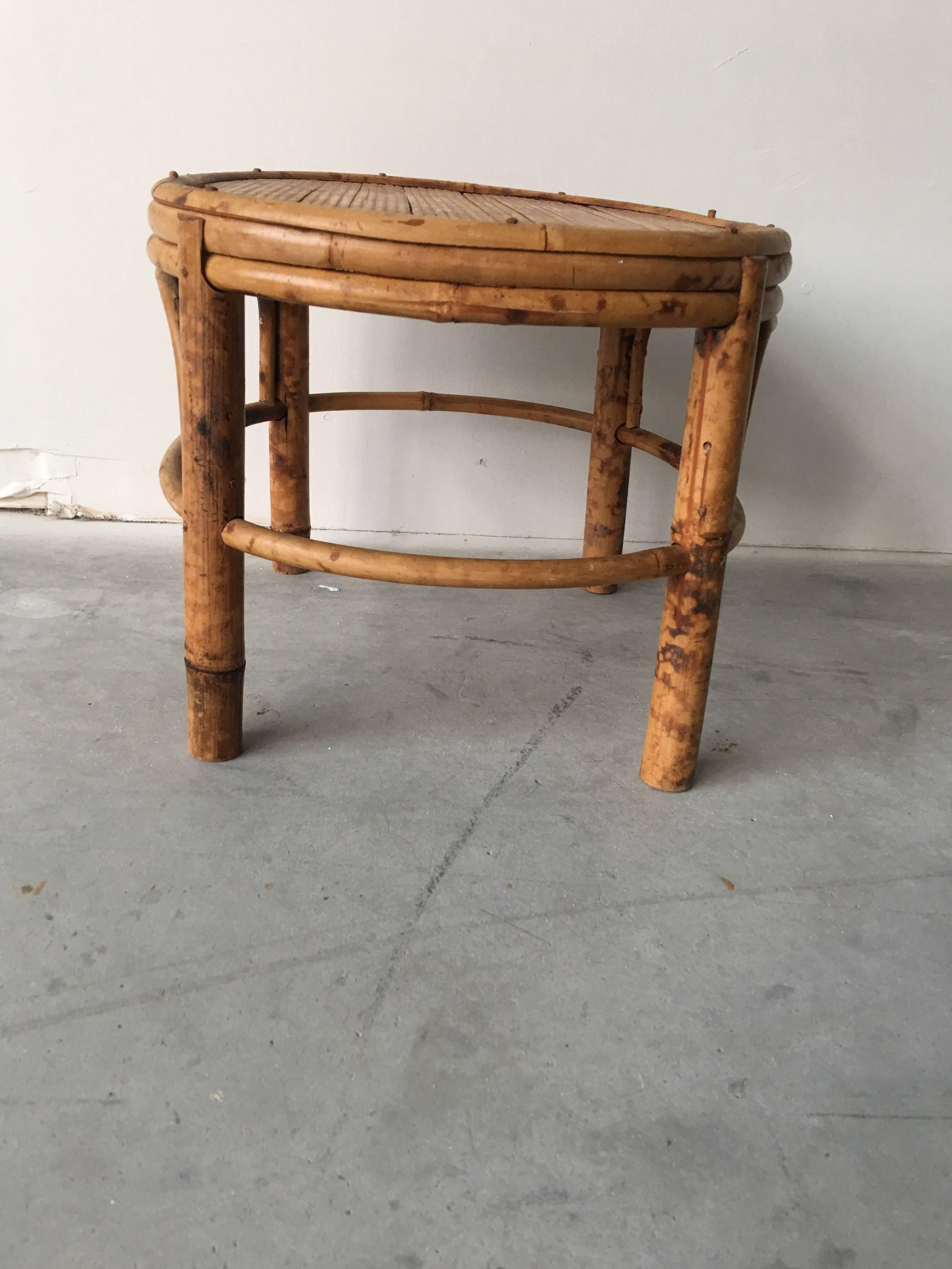 Offered is a fabulous, small 19th century bamboo stool.