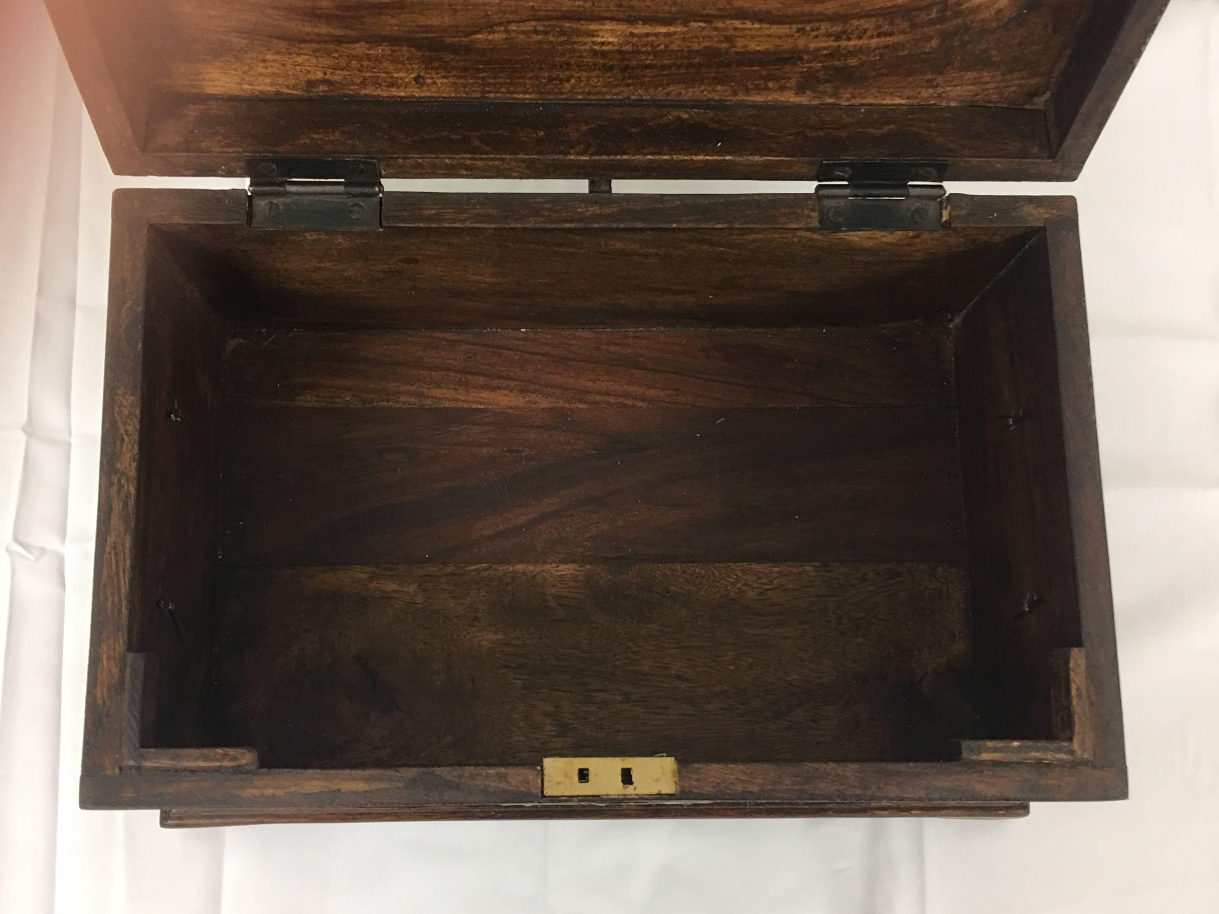 Brass 19th Century English Mahogany Tea Caddy Box