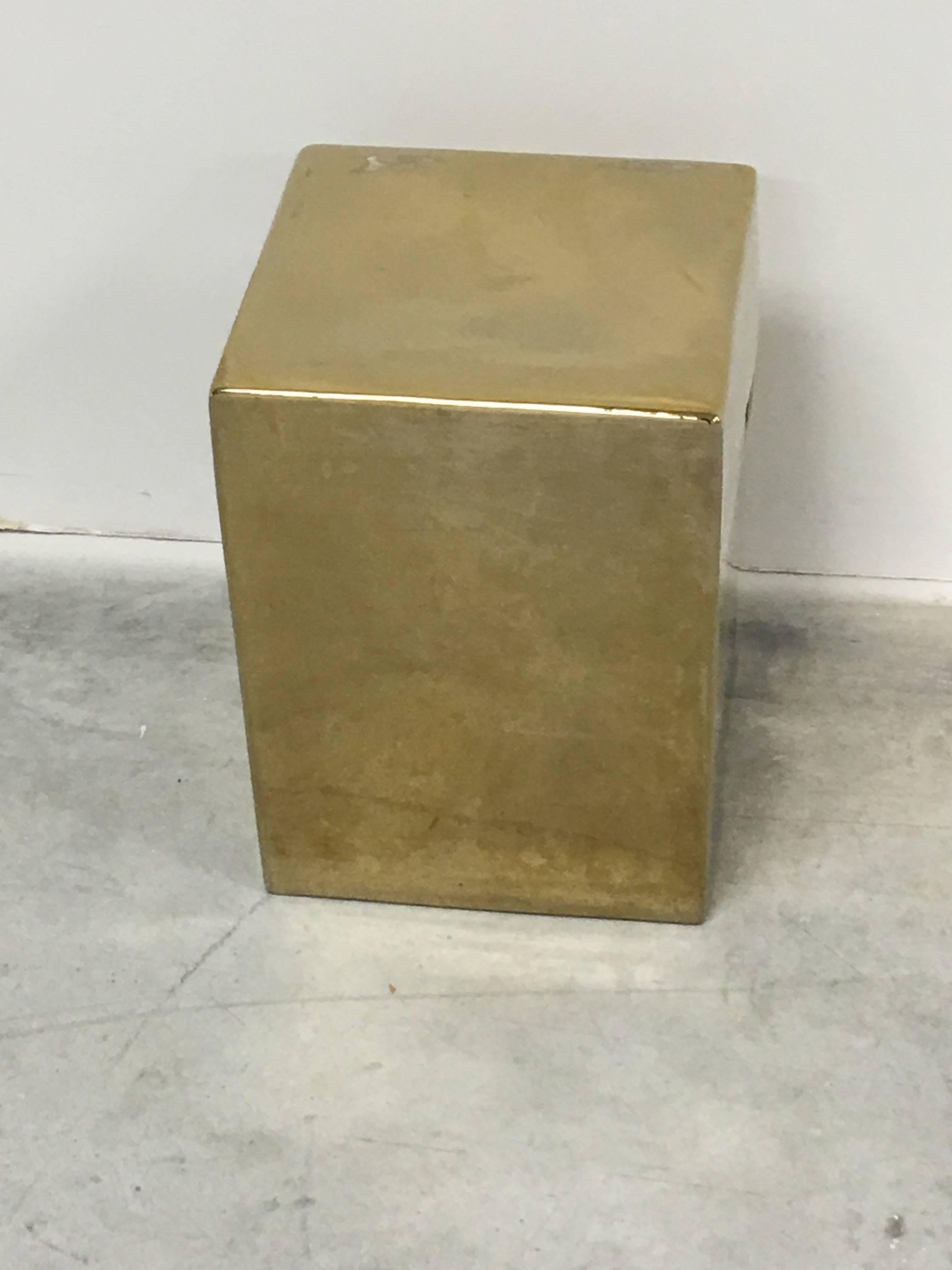Dyed Modern Gold Stool Side Table