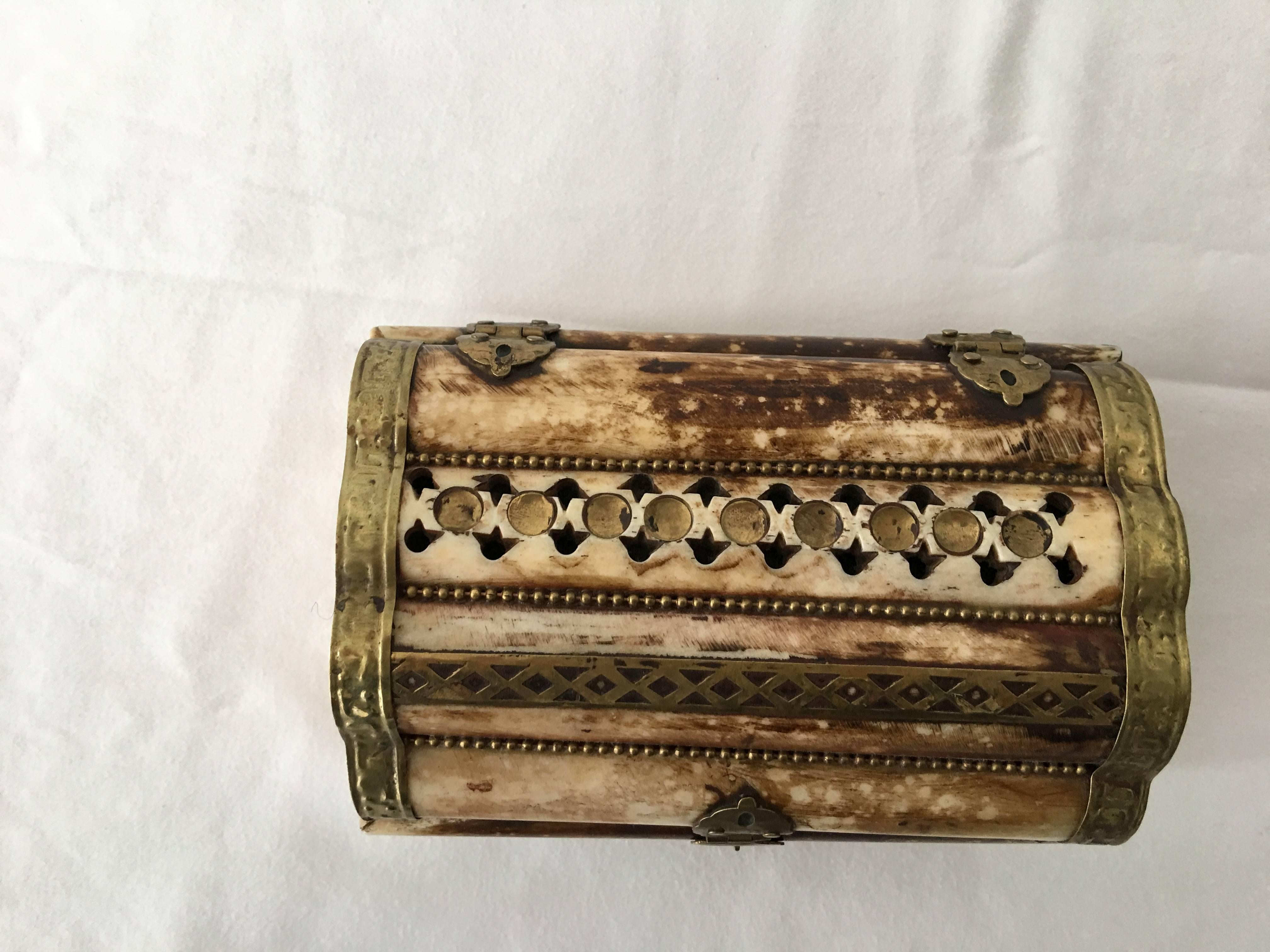 19th Century Bone and Brass Decorative Box 2