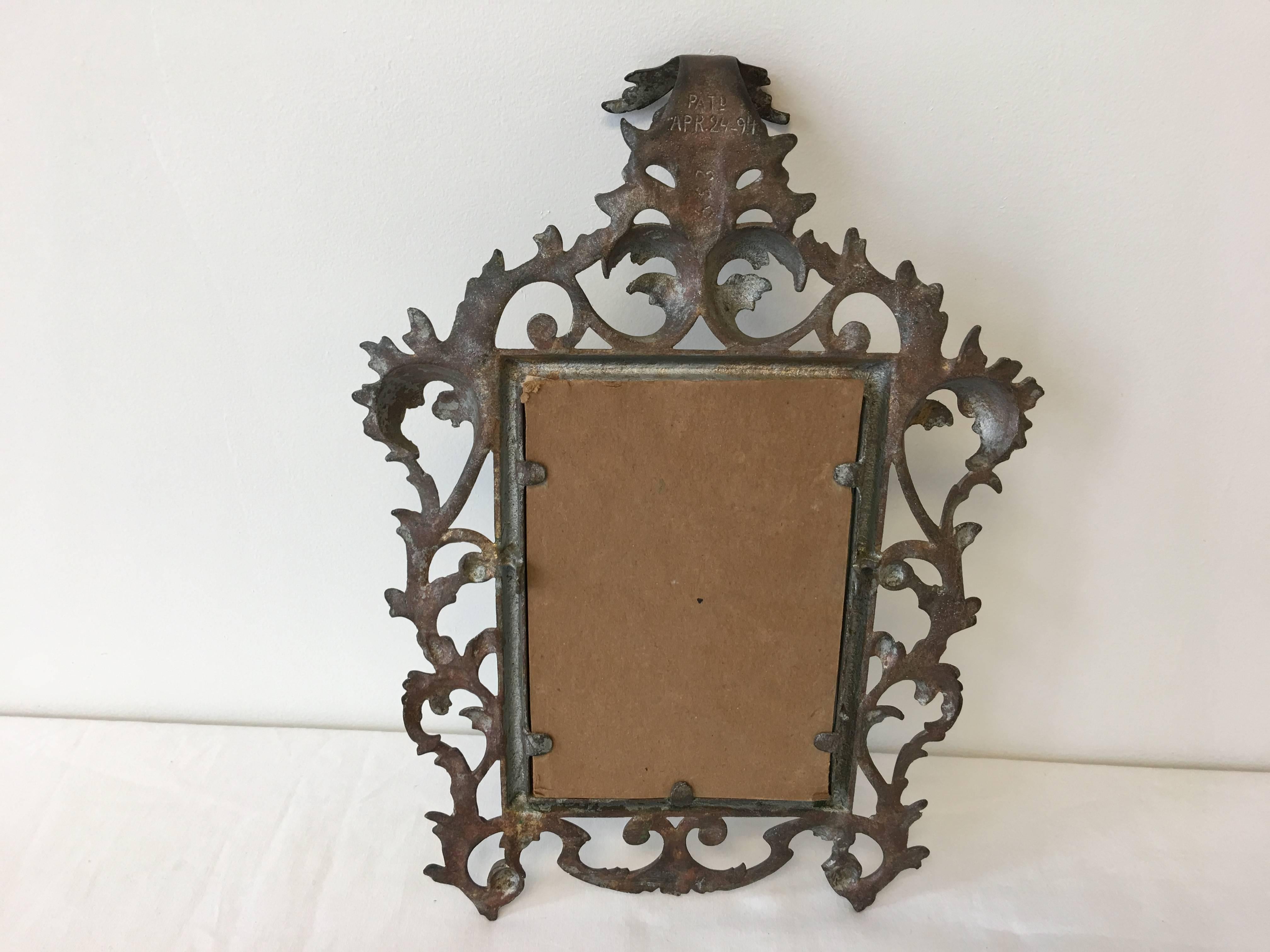 French 19th Century Art Nouveau Bronze Standing Picture Frame