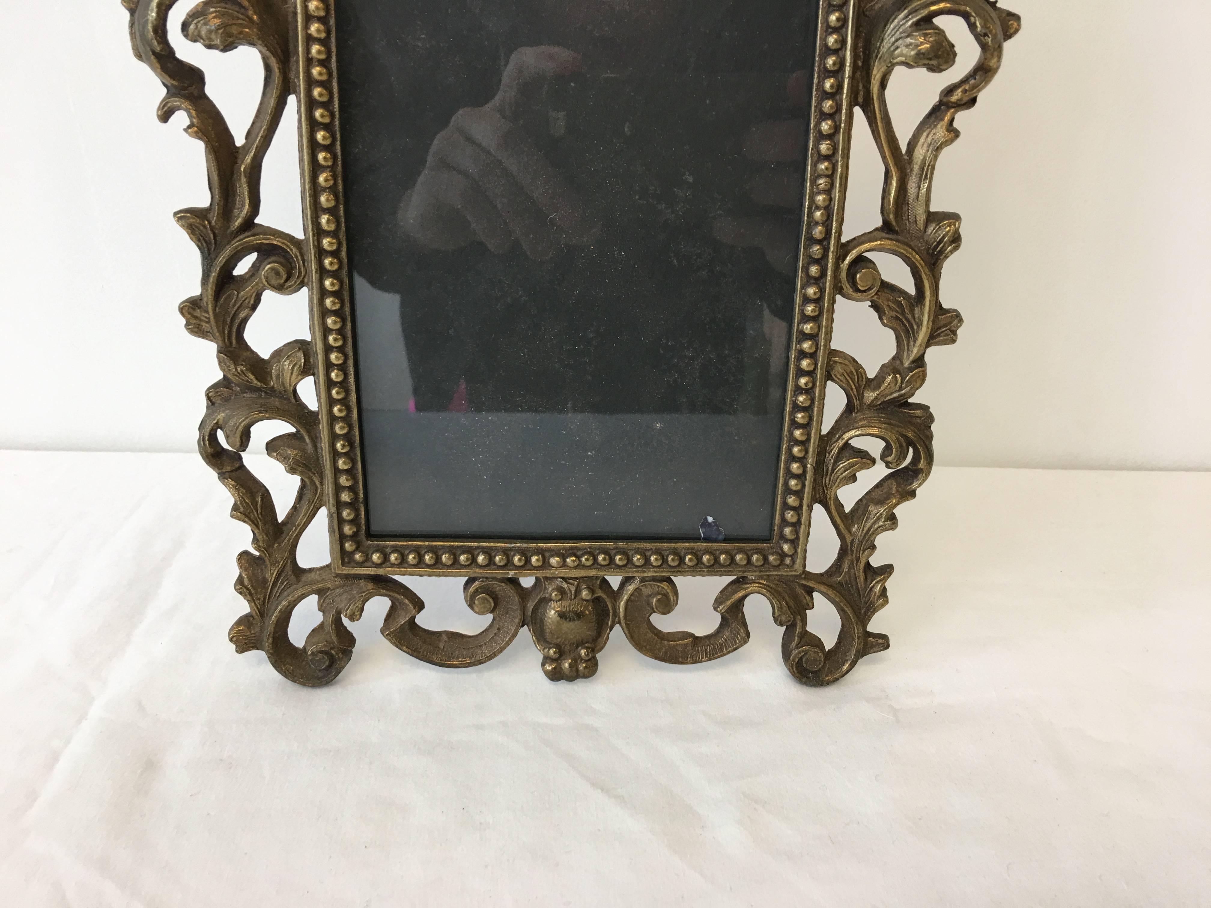 French 19th Century Art Nouveau Bronze Large Standing Picture Frame