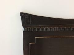 1920s Chinoiserie Art Deco Ebony Pagoda Twin Headboard