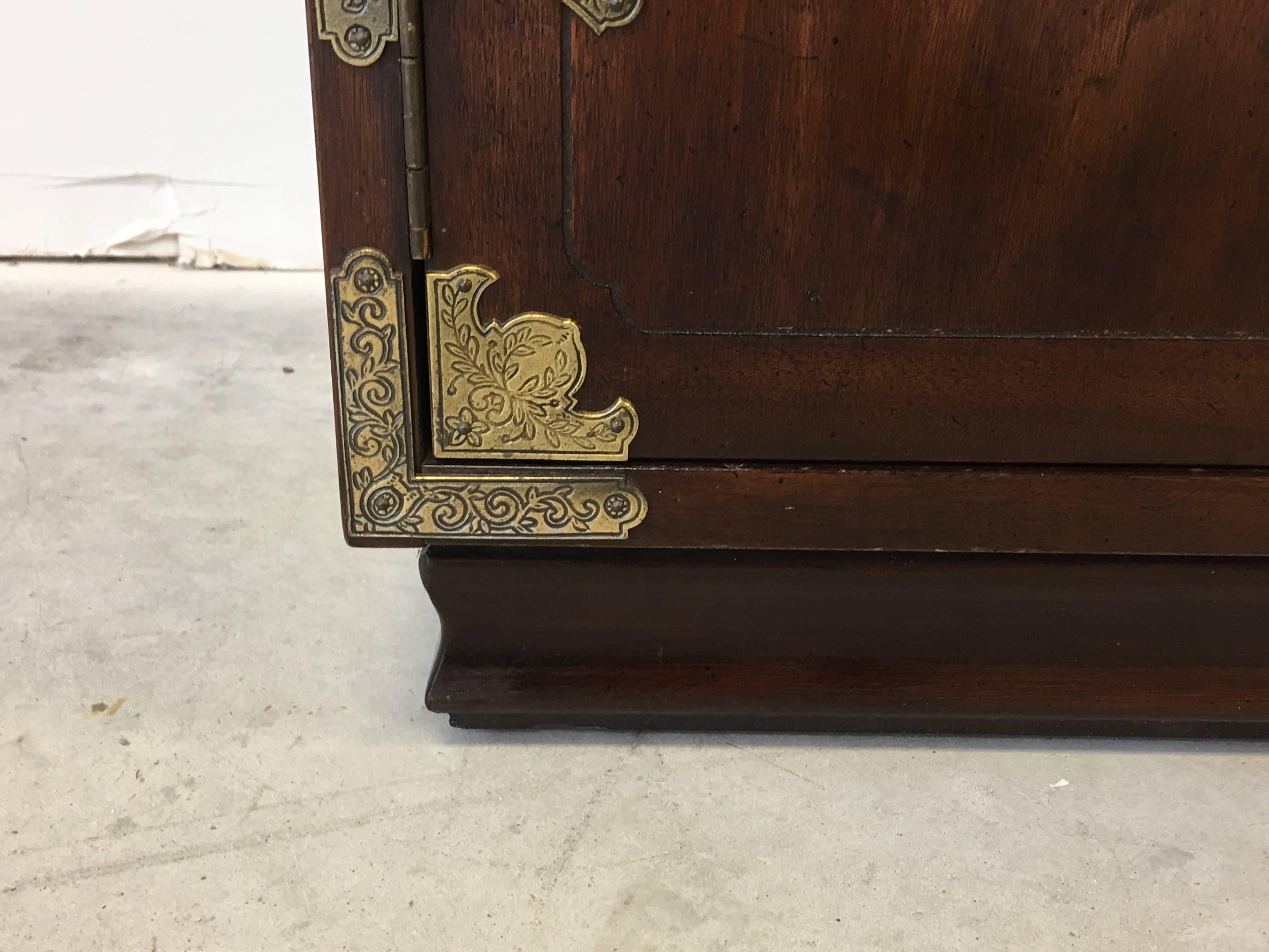 1970s Henredon Asian Campaign Chest with Brass Hardware 1