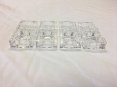 1960s Square Lucite Napkin Rings, Set of Eight