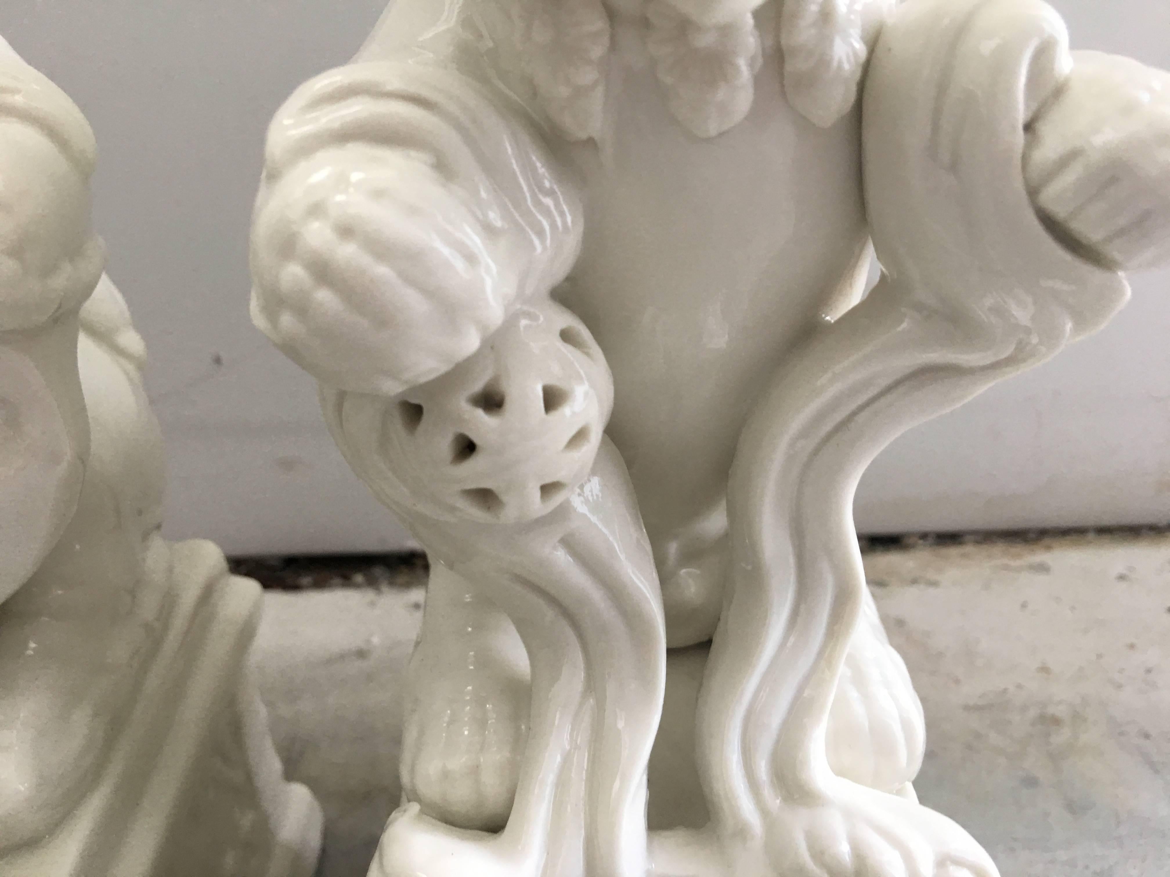 1960s Blanc de Chine Foo Dog Statues, Pair In Excellent Condition In Richmond, VA