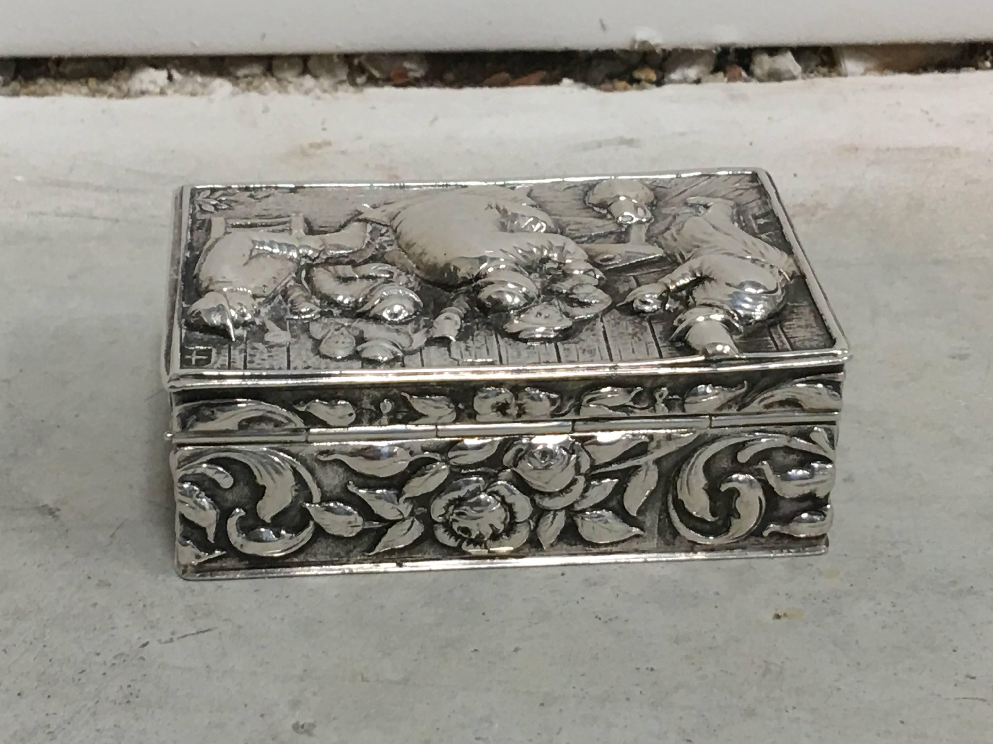 Sterling Silver 19th Century English Silver Snuff Box
