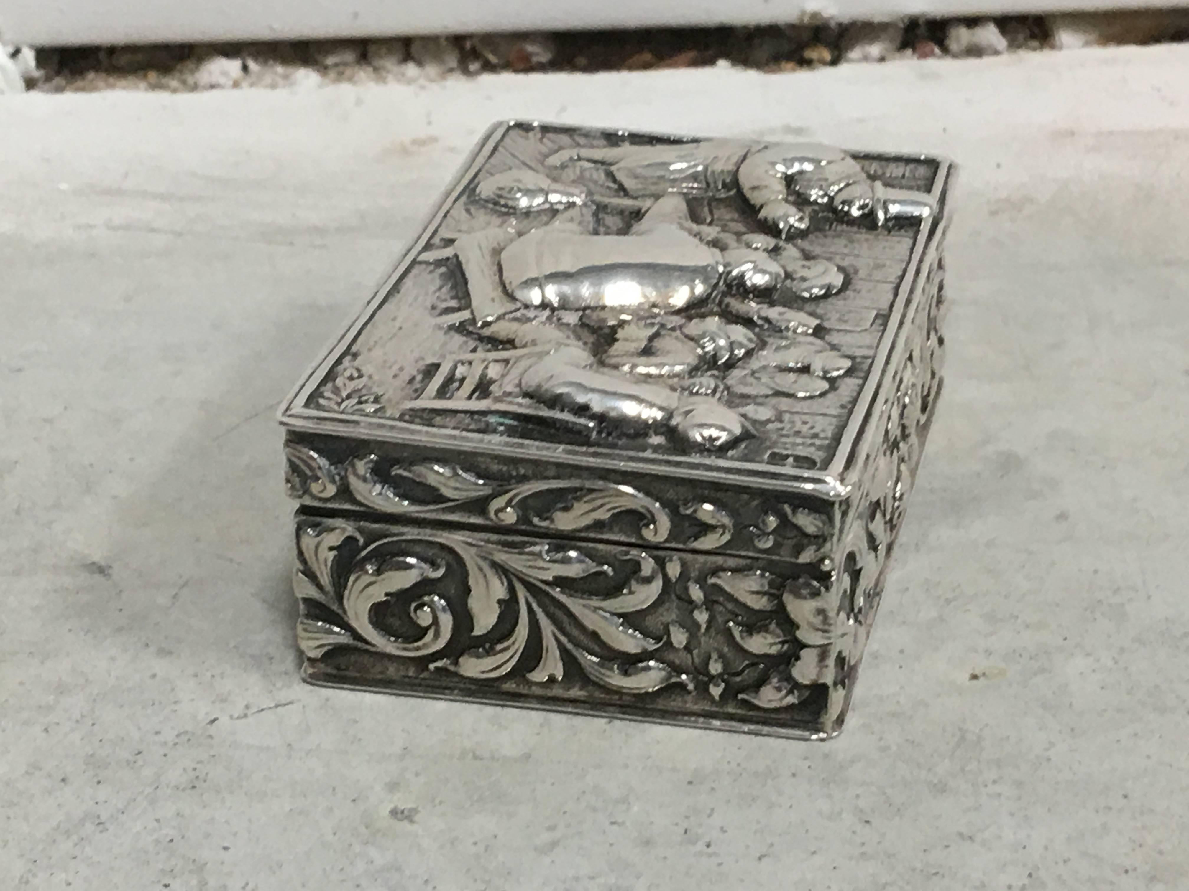 19th Century English Silver Snuff Box 1