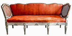 19th Century Austrian Caned and Painted Sculptural Sofa