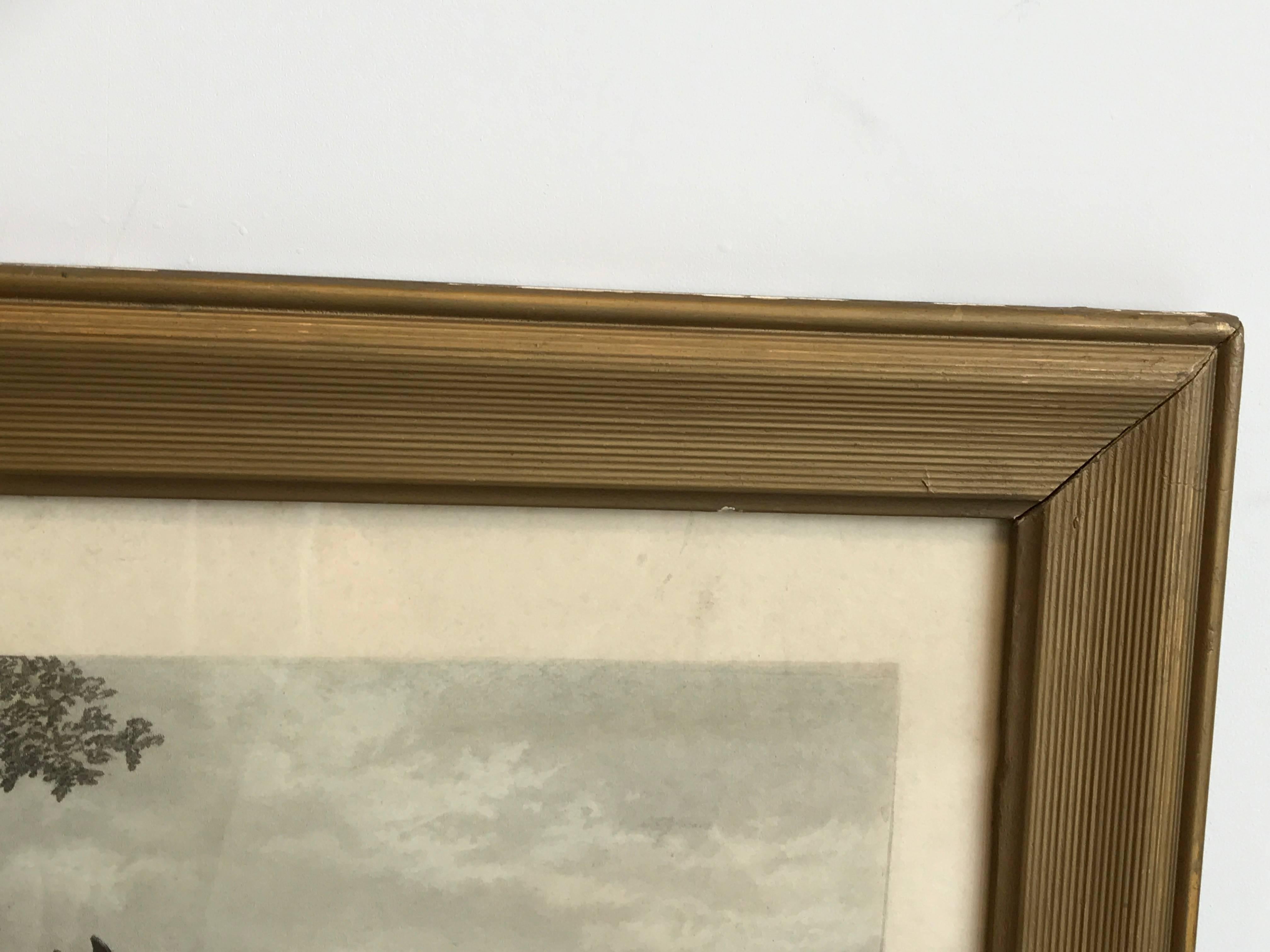 19th Century Equestrian Fox Hunt Engraving, Framed 1