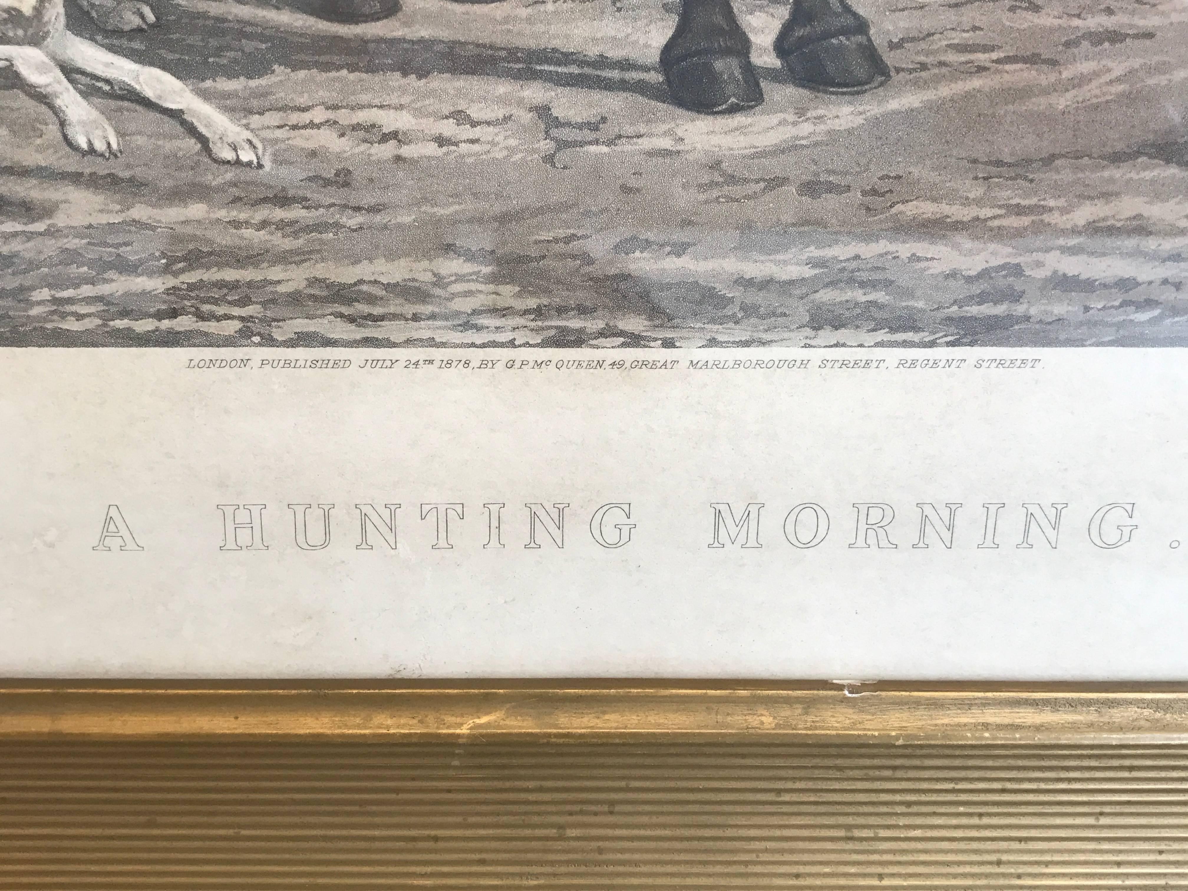 19th Century Equestrian Fox Hunt Engraving, Framed 2