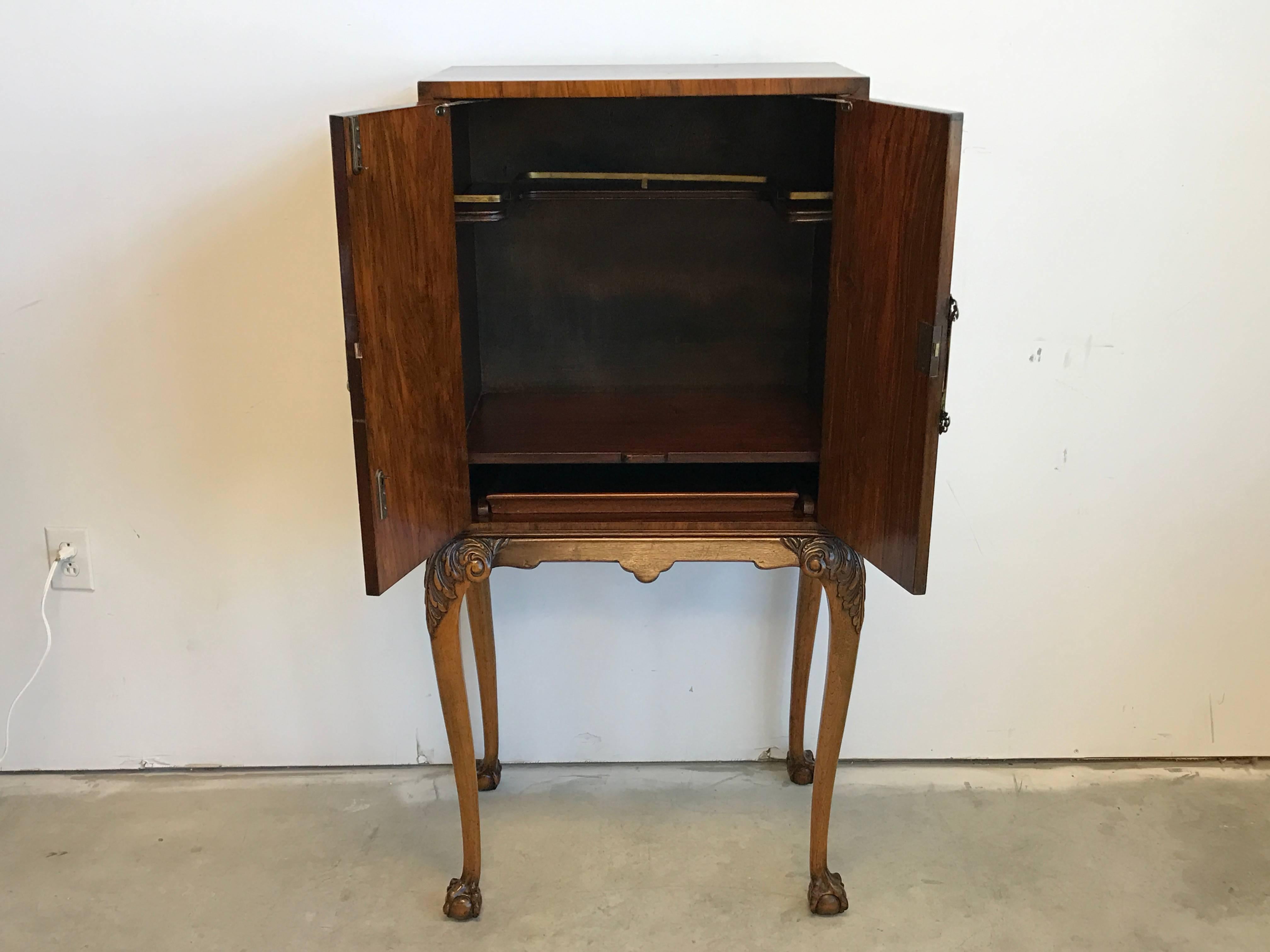 19th Century Maple Burl Wood Bar Cabinet 3