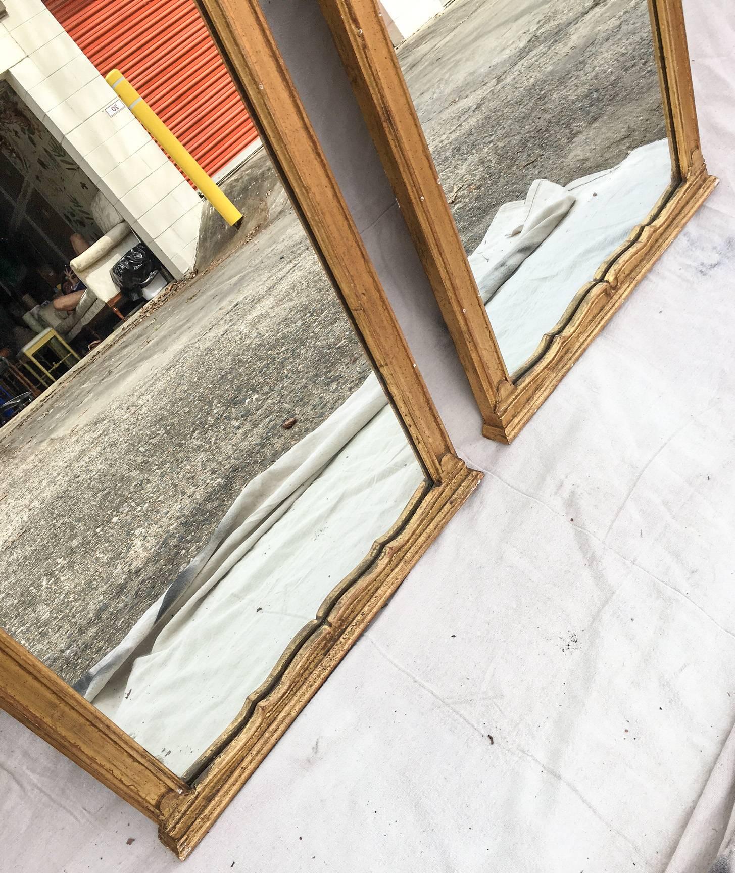 1950s Italian Gilded Florentine Oblong Mirrors, Pair 2