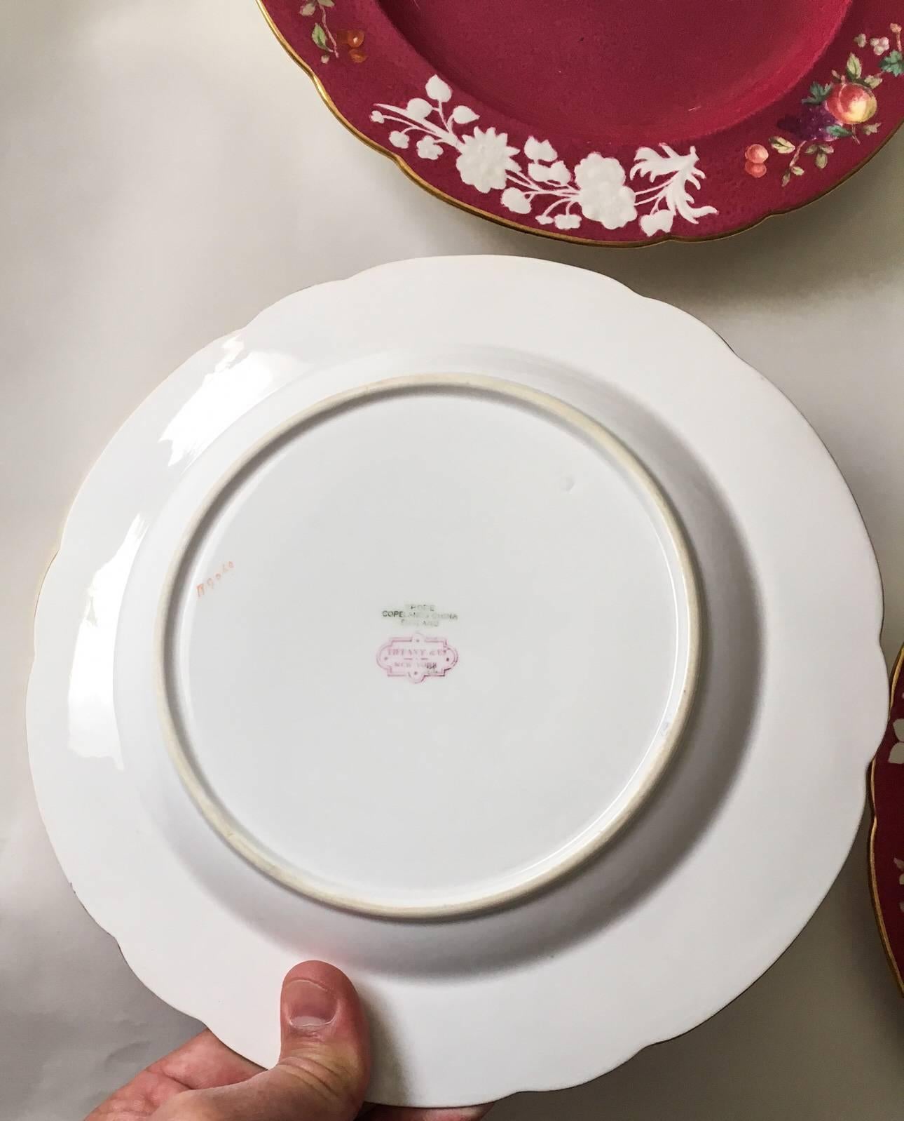 Late 19th Century 19th Century Copeland Spode for Tiffany & Co. Dessert Plates, Set of Six
