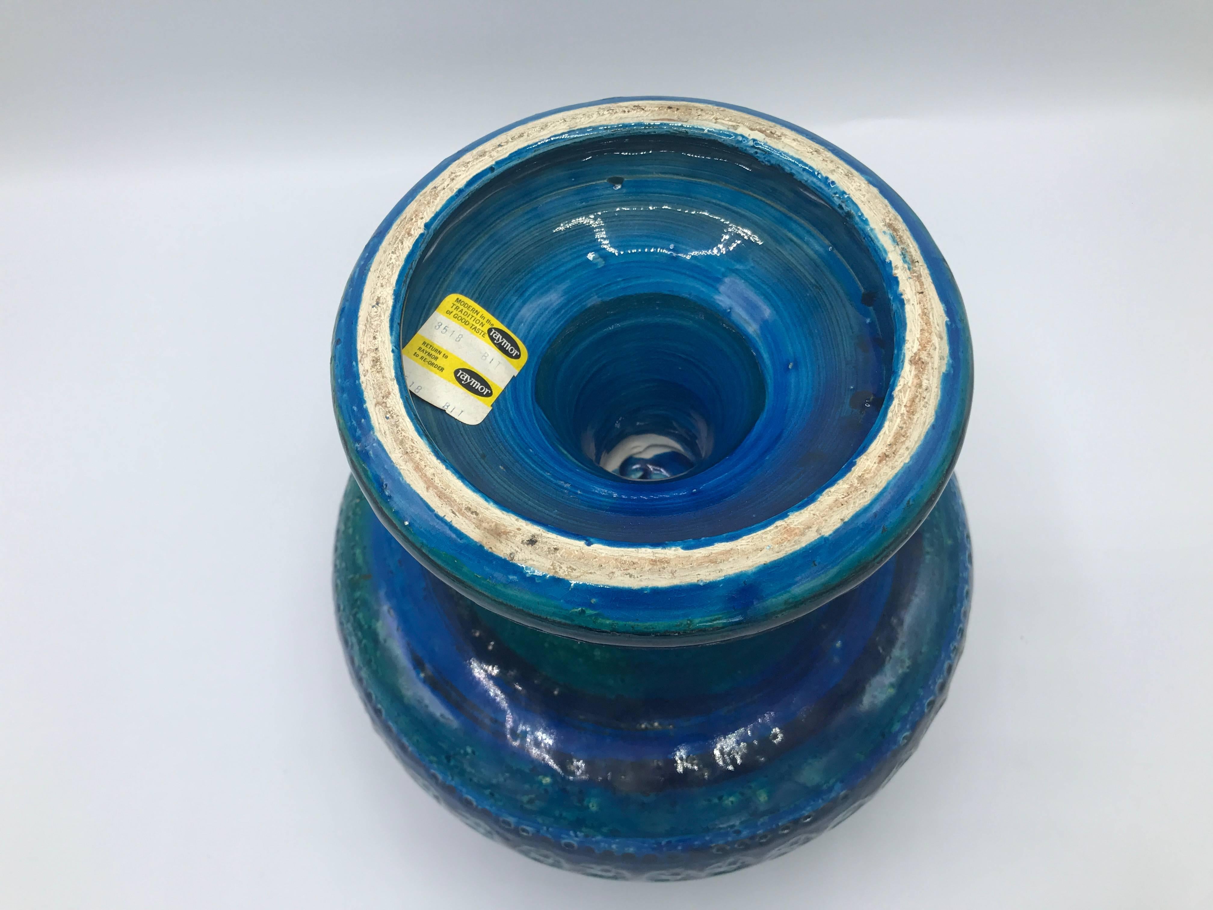 1960s Aldo Londi for Bitossi Rimini Blue Cachepot Fruit Bowl In Excellent Condition In Richmond, VA