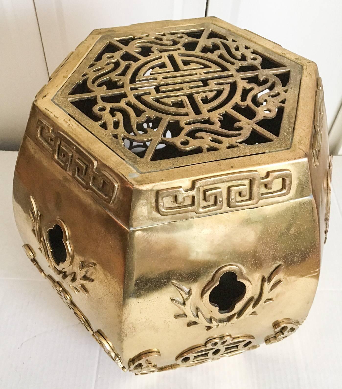 Chinese Heavy Solid Brass Asian Garden Stool