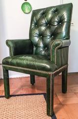 Emerald Green Leather Armchair by Michael Thomas
