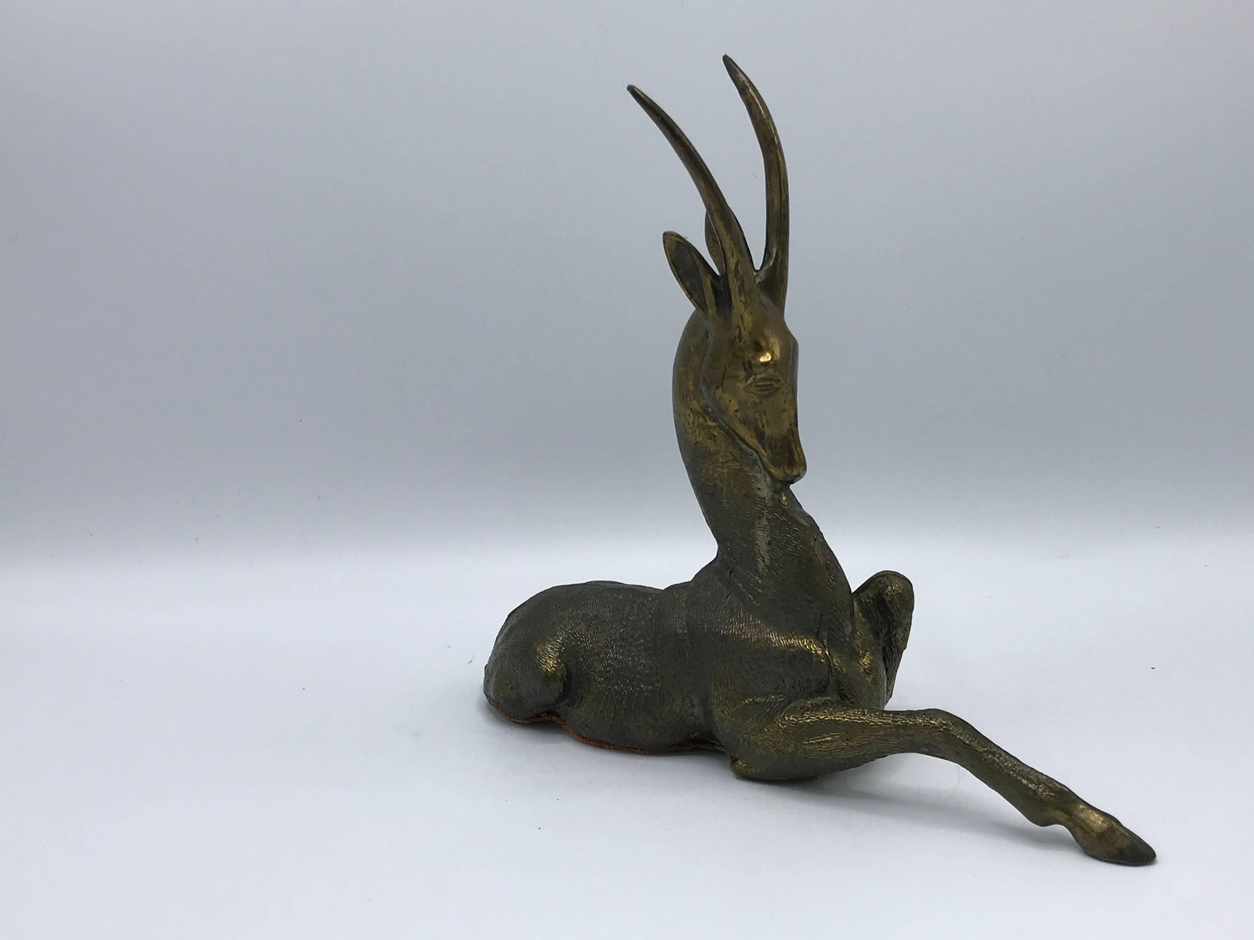Cast 1970s Bronze Ibex Goat Sculpture