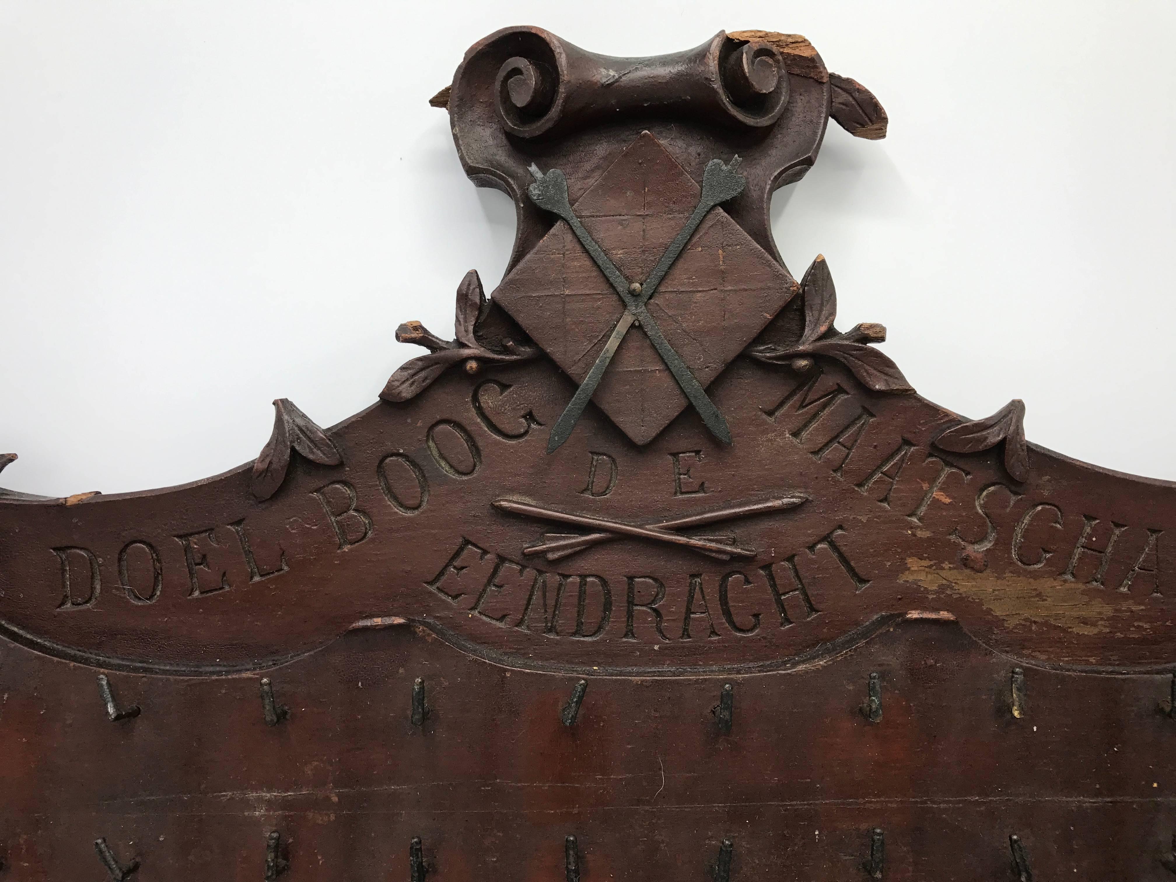 English 19th Century Mahogany Archery Trophy Board