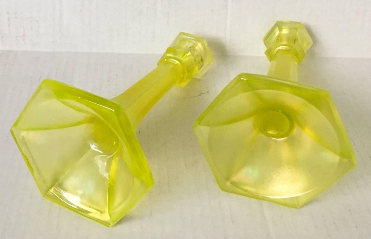 uranium glass candle holder