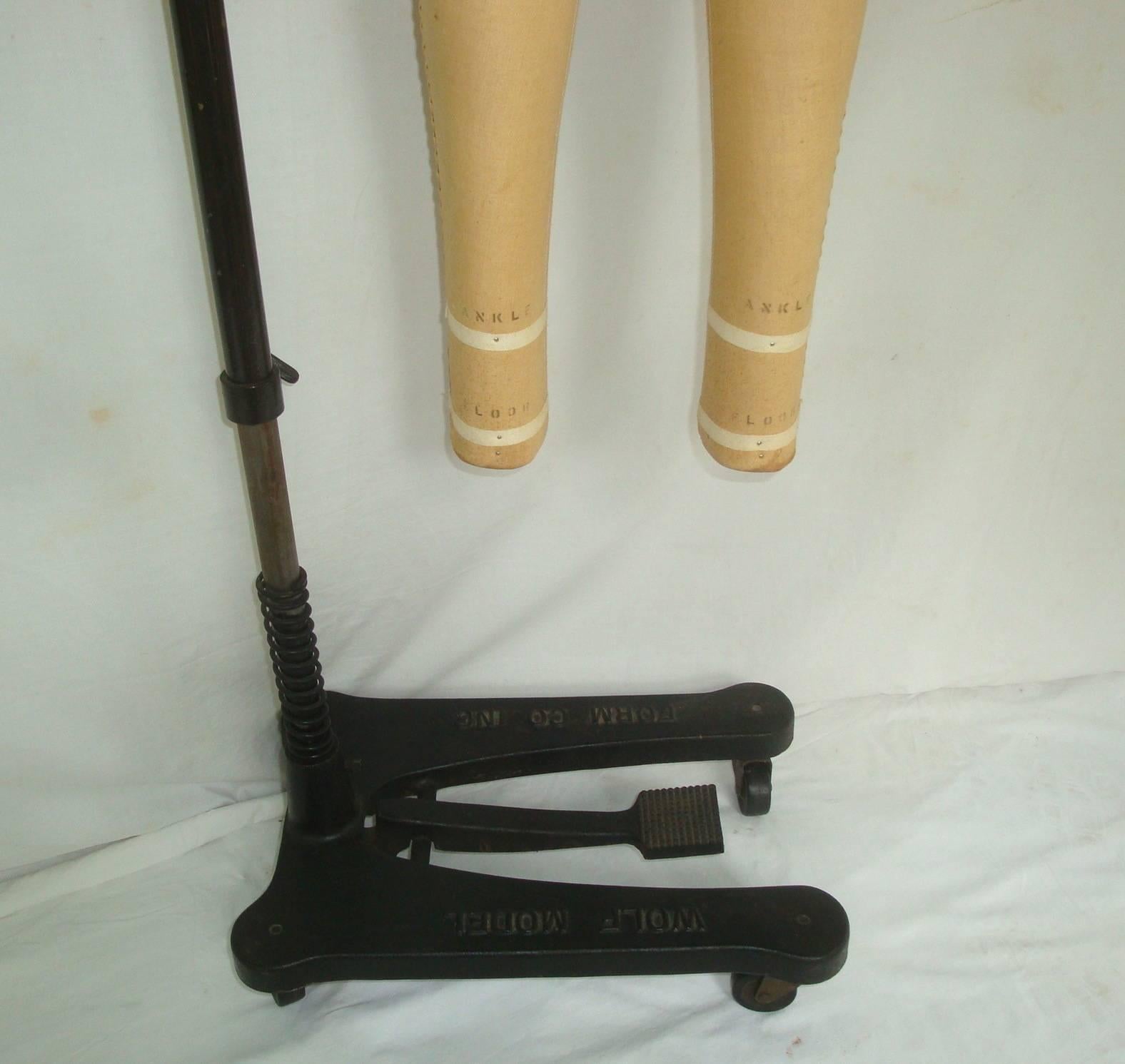 American 1970s Wolf Model Co. Size 9 Womens Lower Body Mannequin Form and Stand