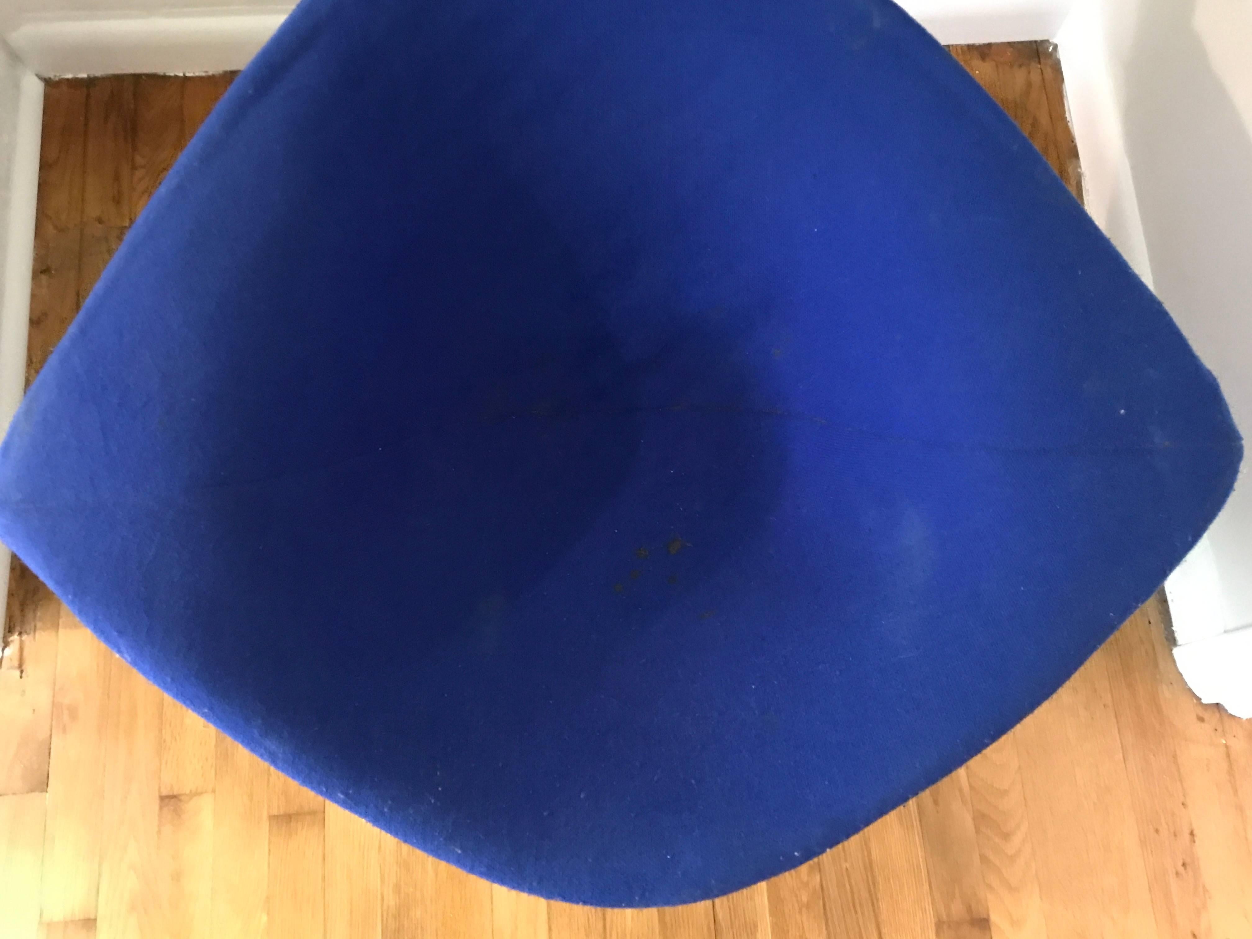 American 1970s Harry Bertoia for Knoll Bird Chair with Blue Cover