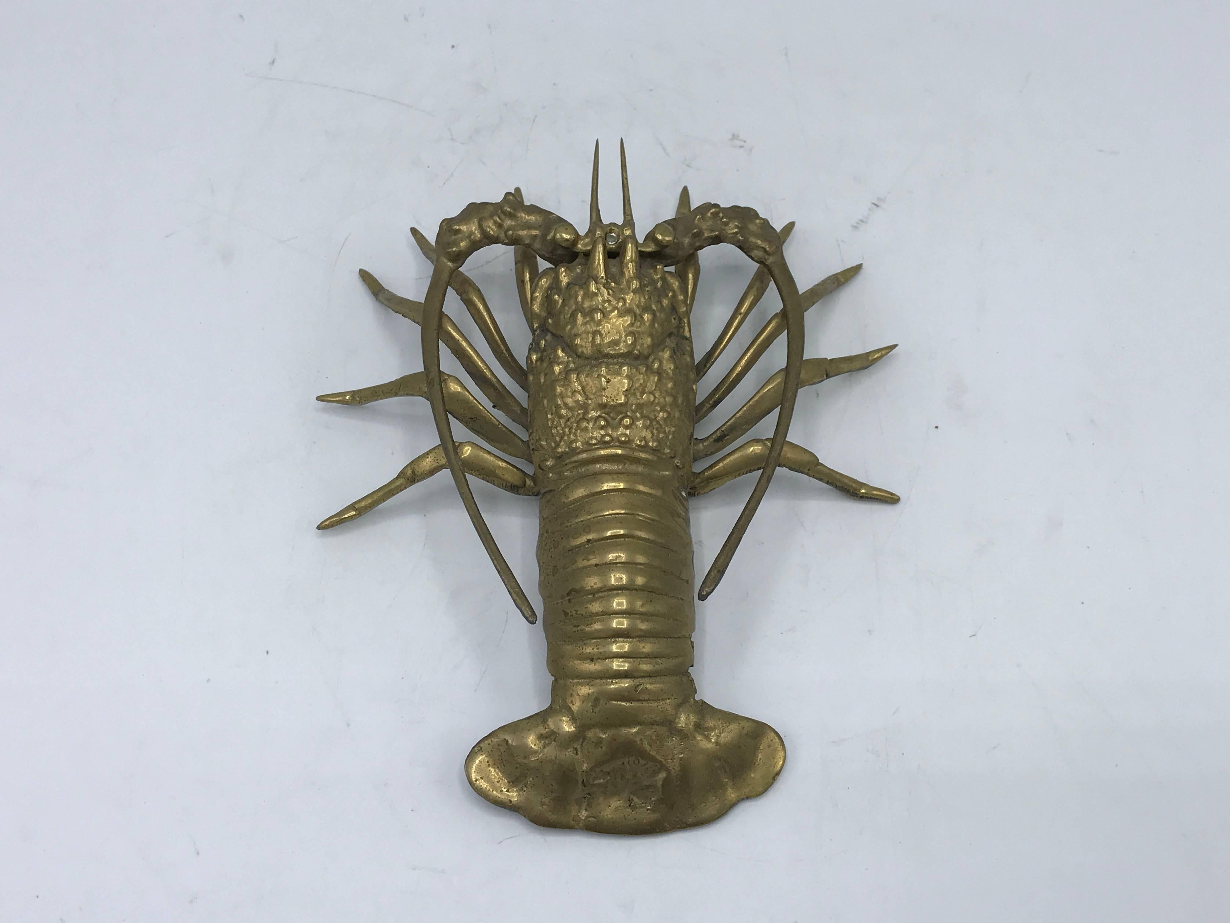 Mid-Century Modern 1960s Brass Lobster Sculpture