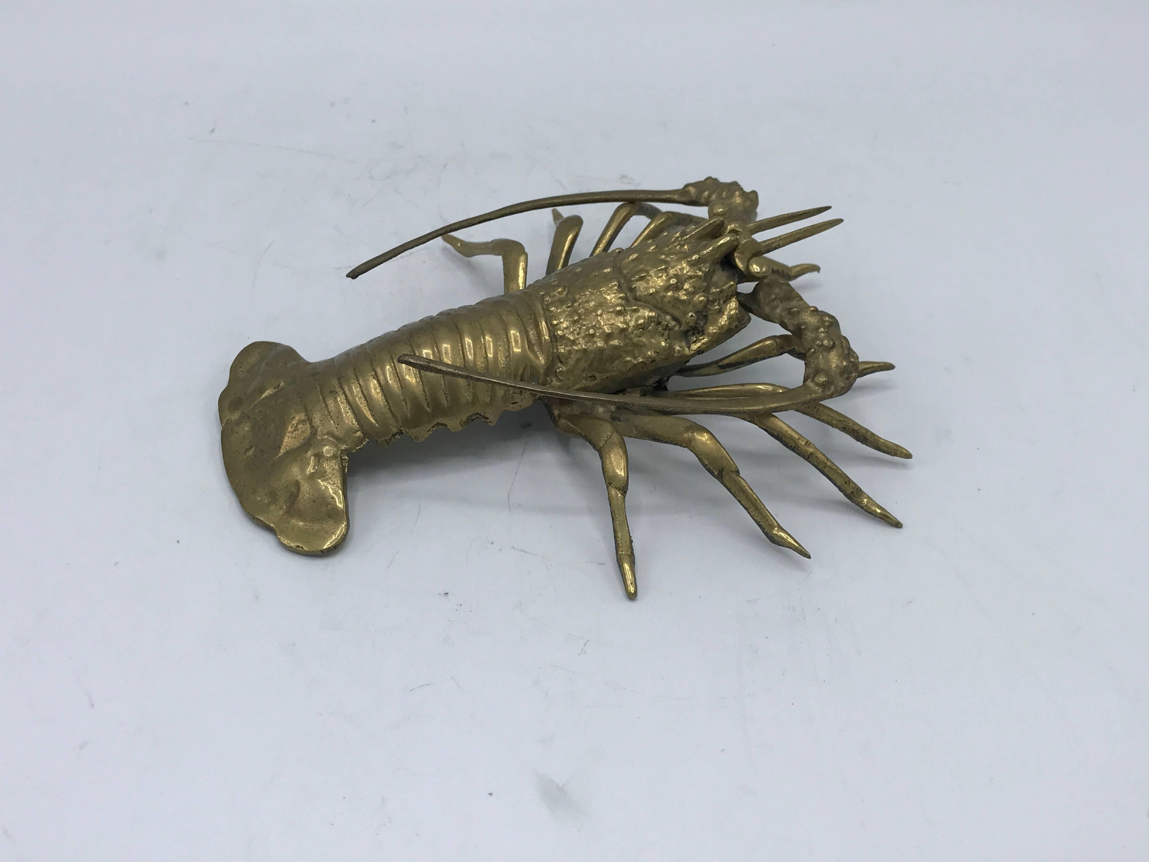 1960s Brass Lobster Sculpture In Excellent Condition In Richmond, VA