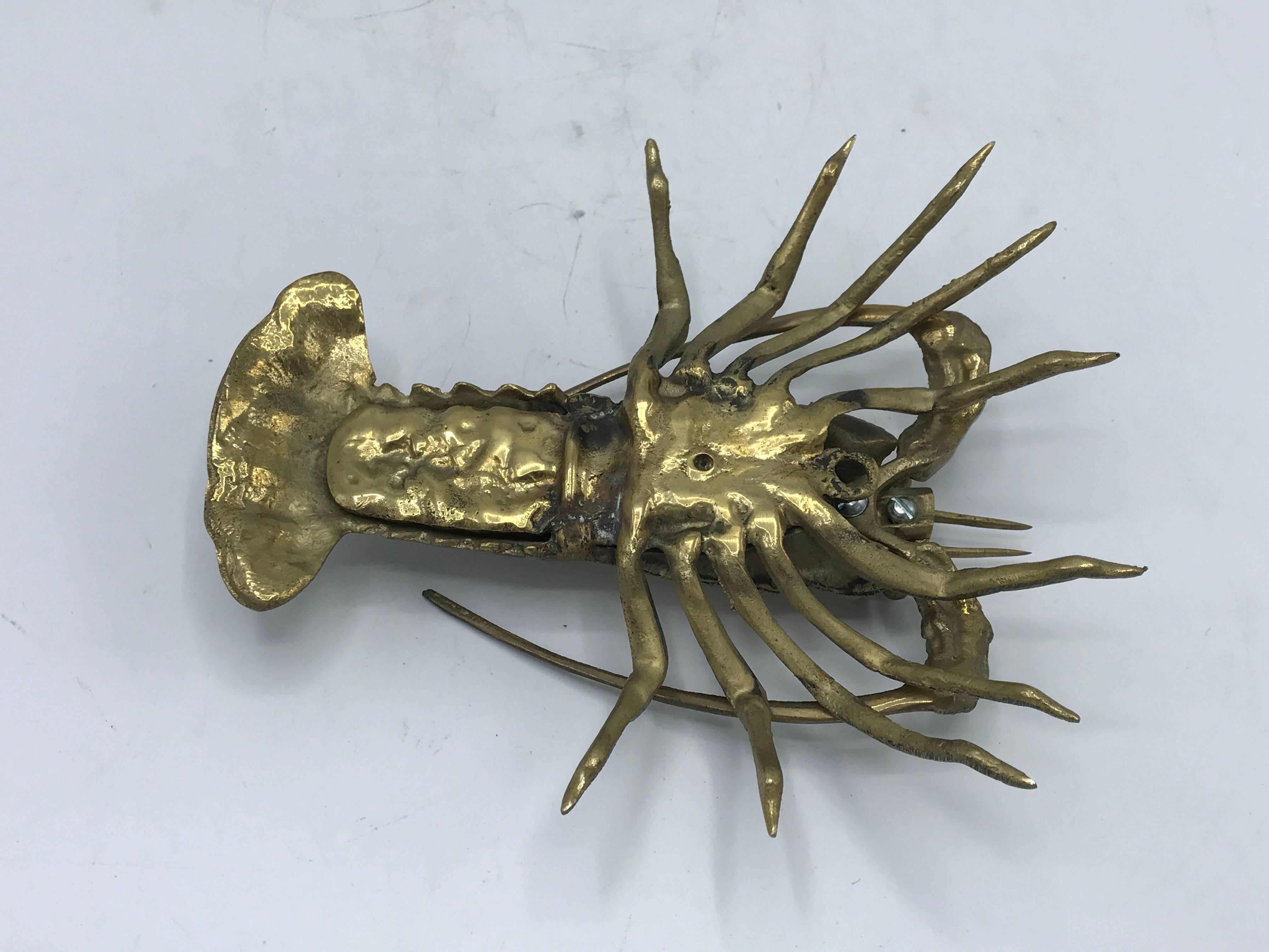 20th Century 1960s Brass Lobster Sculpture