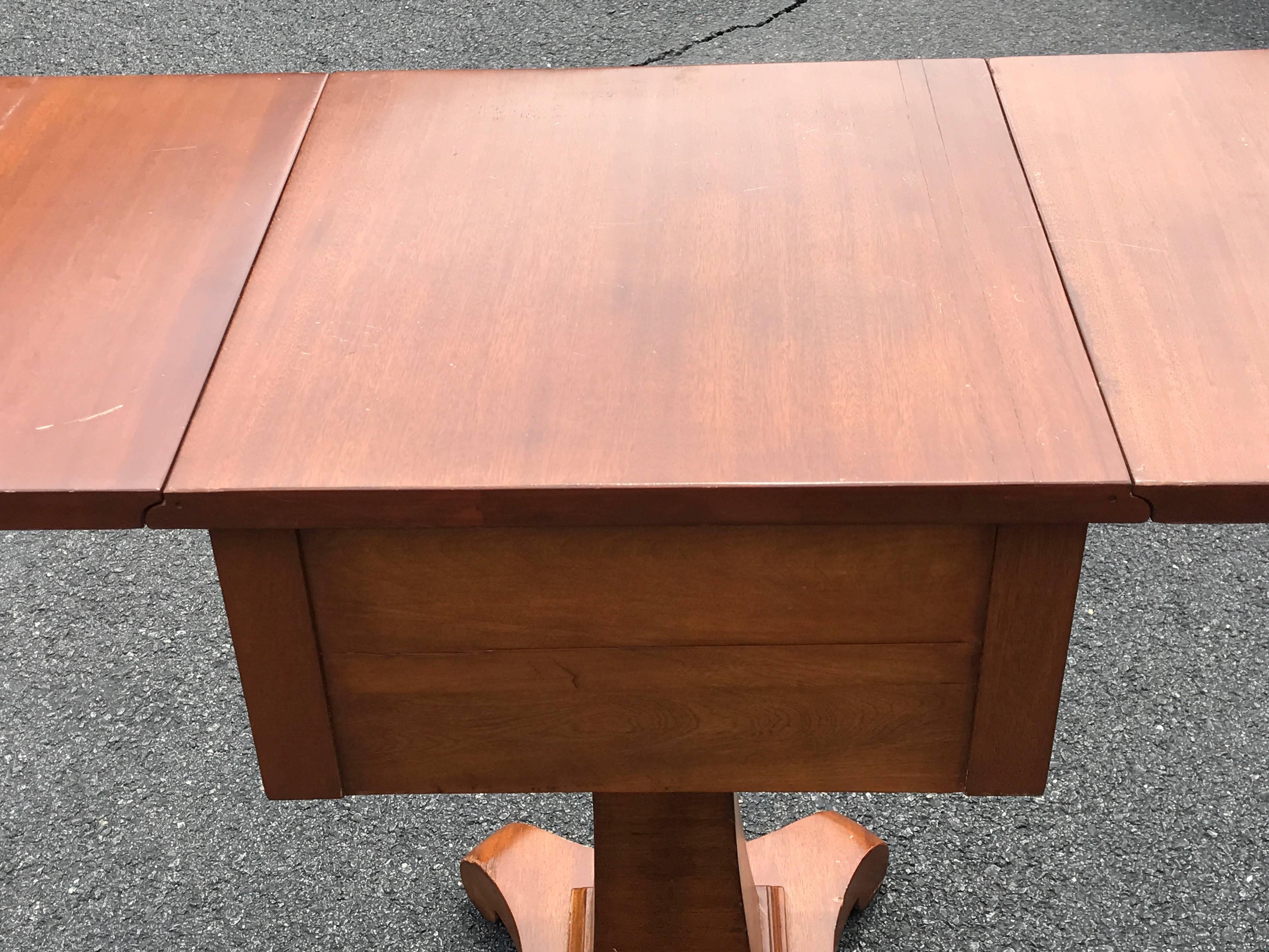1930s English Flip-Top Side Table with Drawers 2