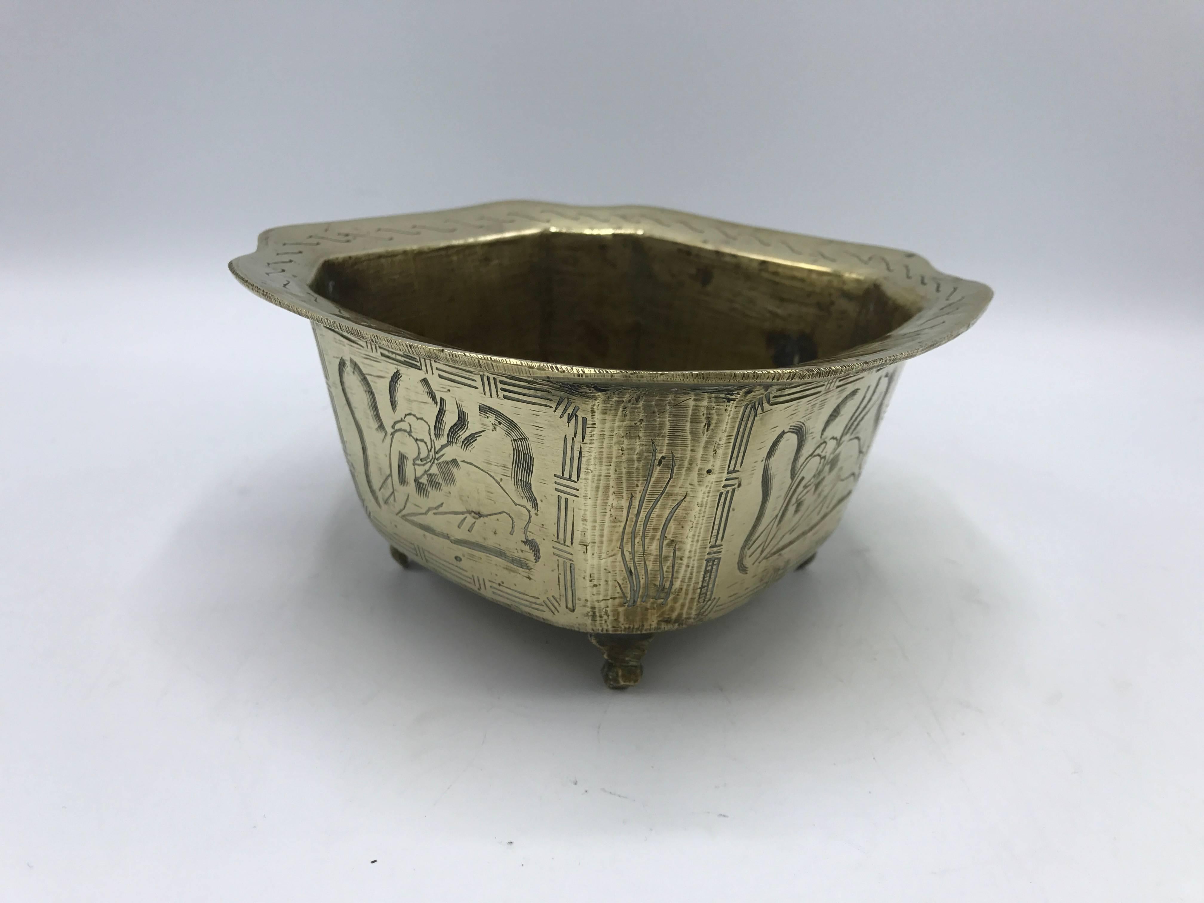 Chinese 1960s, Brass Chinoiserie Cachepot Planter For Sale