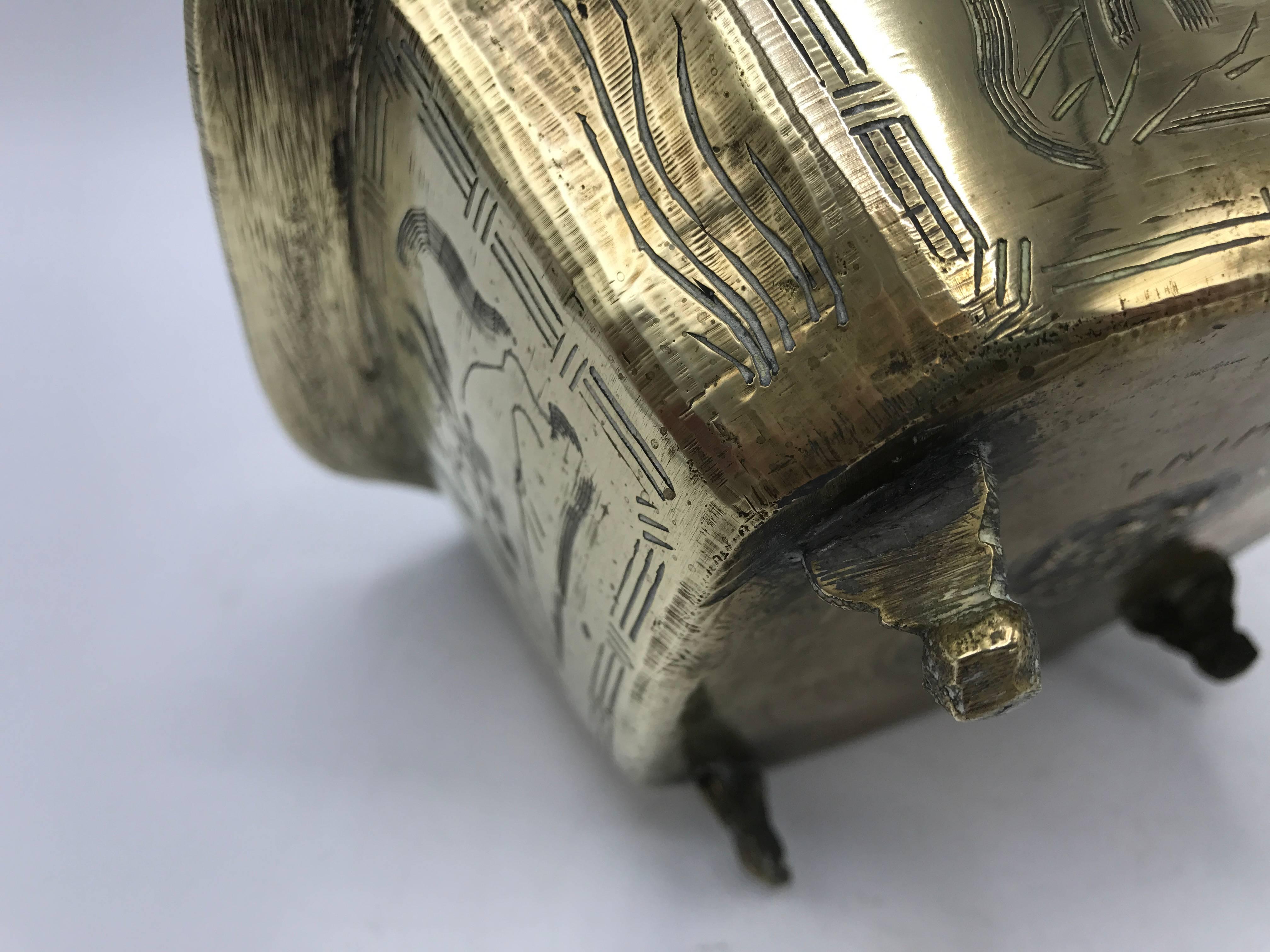 20th Century 1960s, Brass Chinoiserie Cachepot Planter For Sale