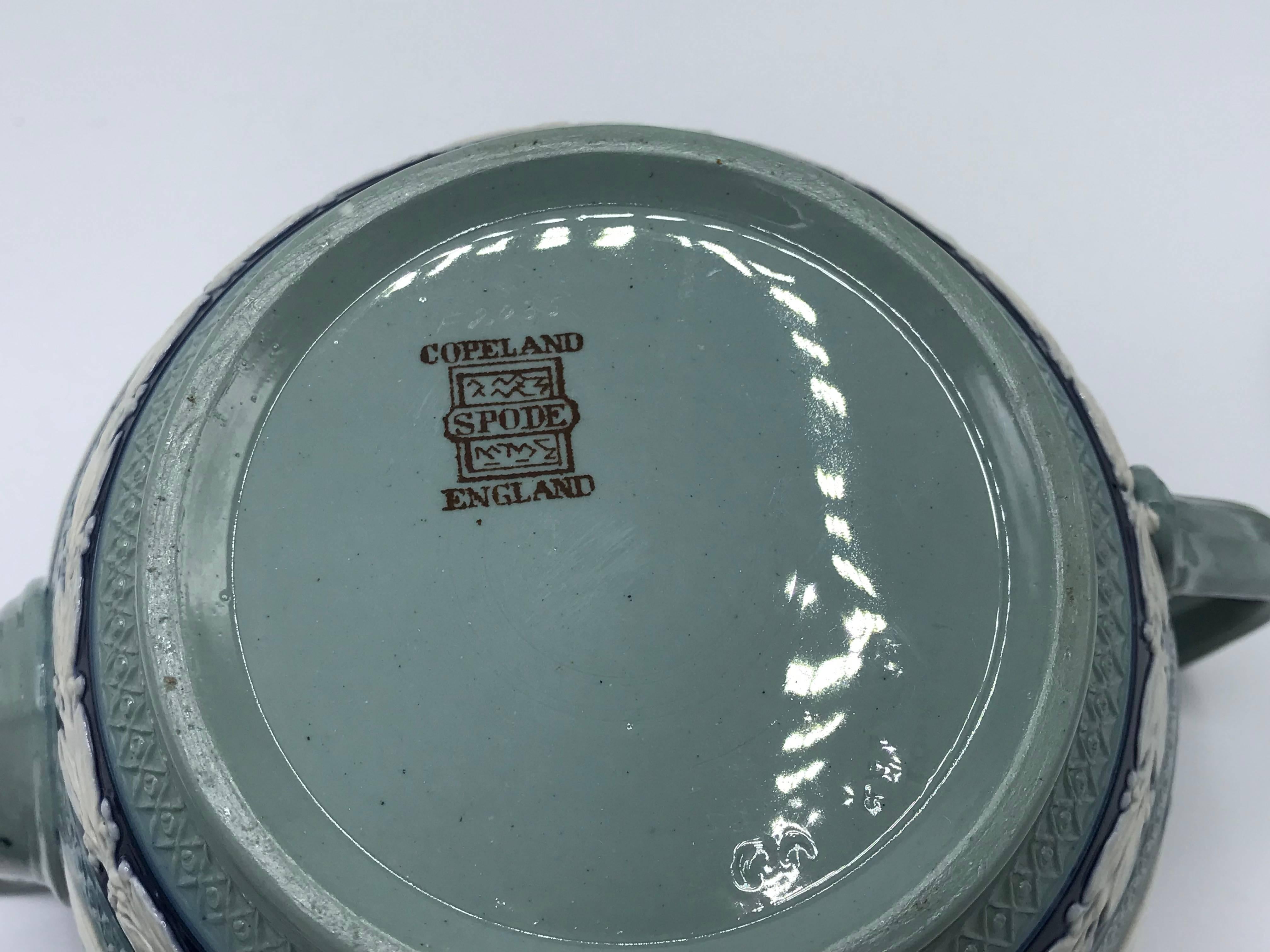 19th Century Copeland Spode Cobalt and White Hunting Scene Tea Set, Set of Three 4