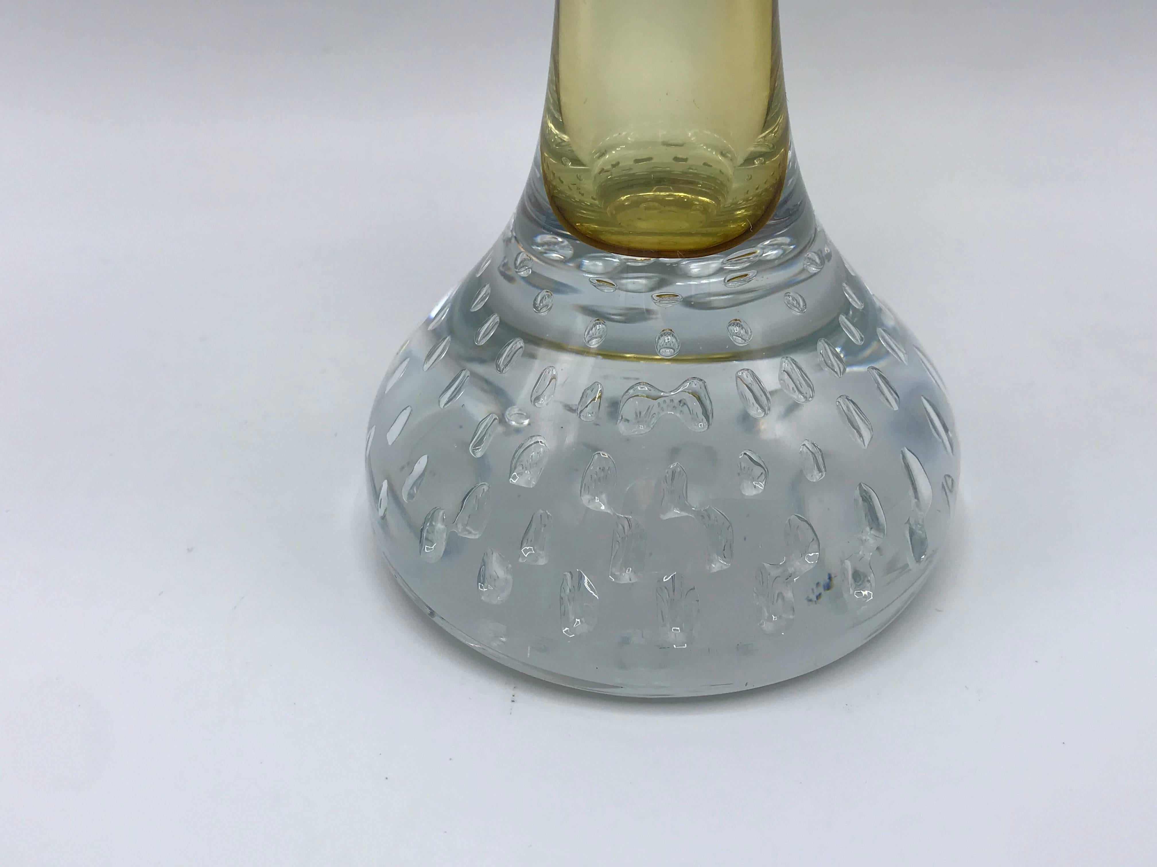 1960s Yellow Italian Murano Glass Bud Vase In Good Condition In Richmond, VA