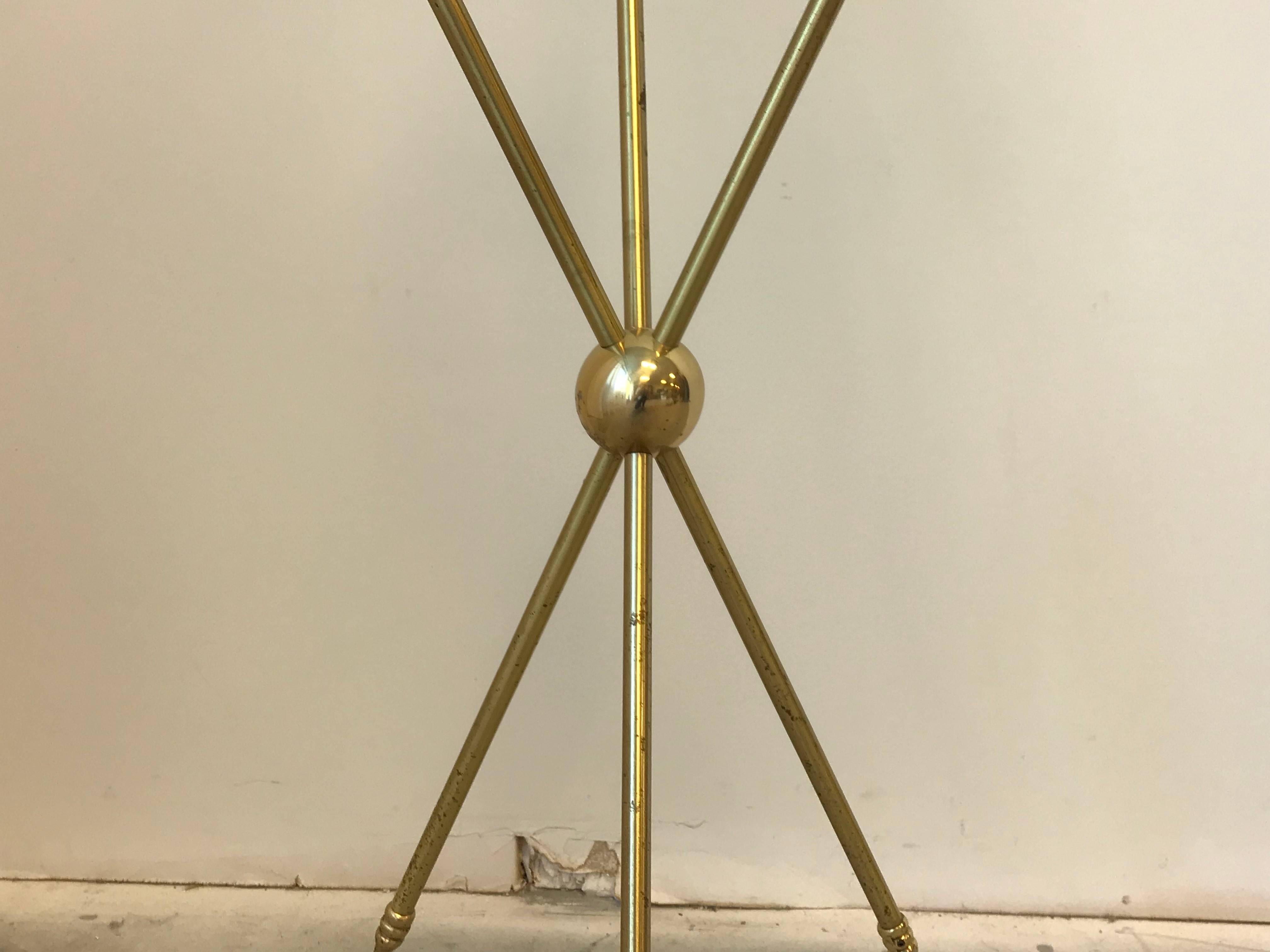French Brass Arrow Directoire Accent Table by Maison Jansen, 1960s