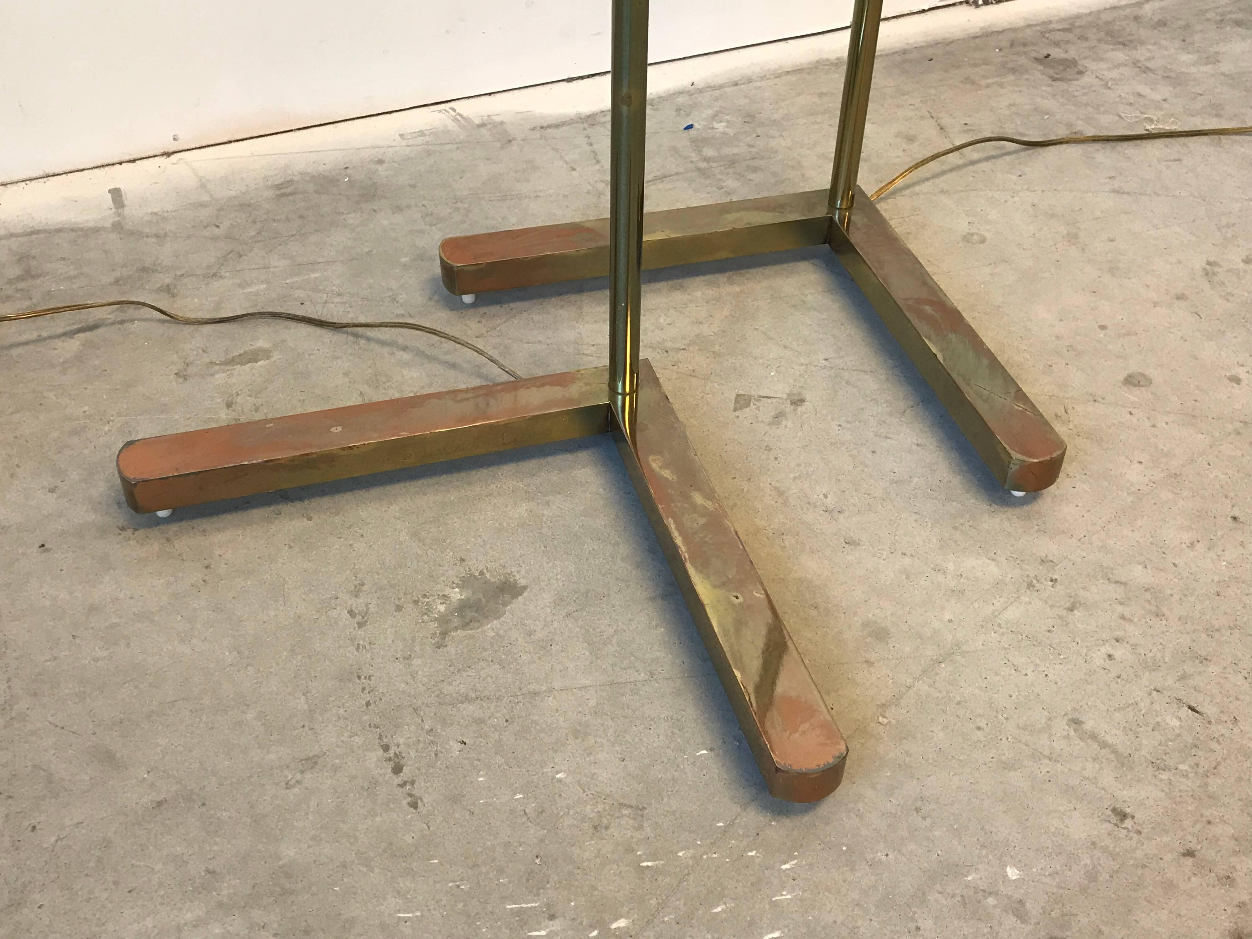 1970s Casella Floor Lamps in Bronze Finish, Pair In Excellent Condition In Richmond, VA