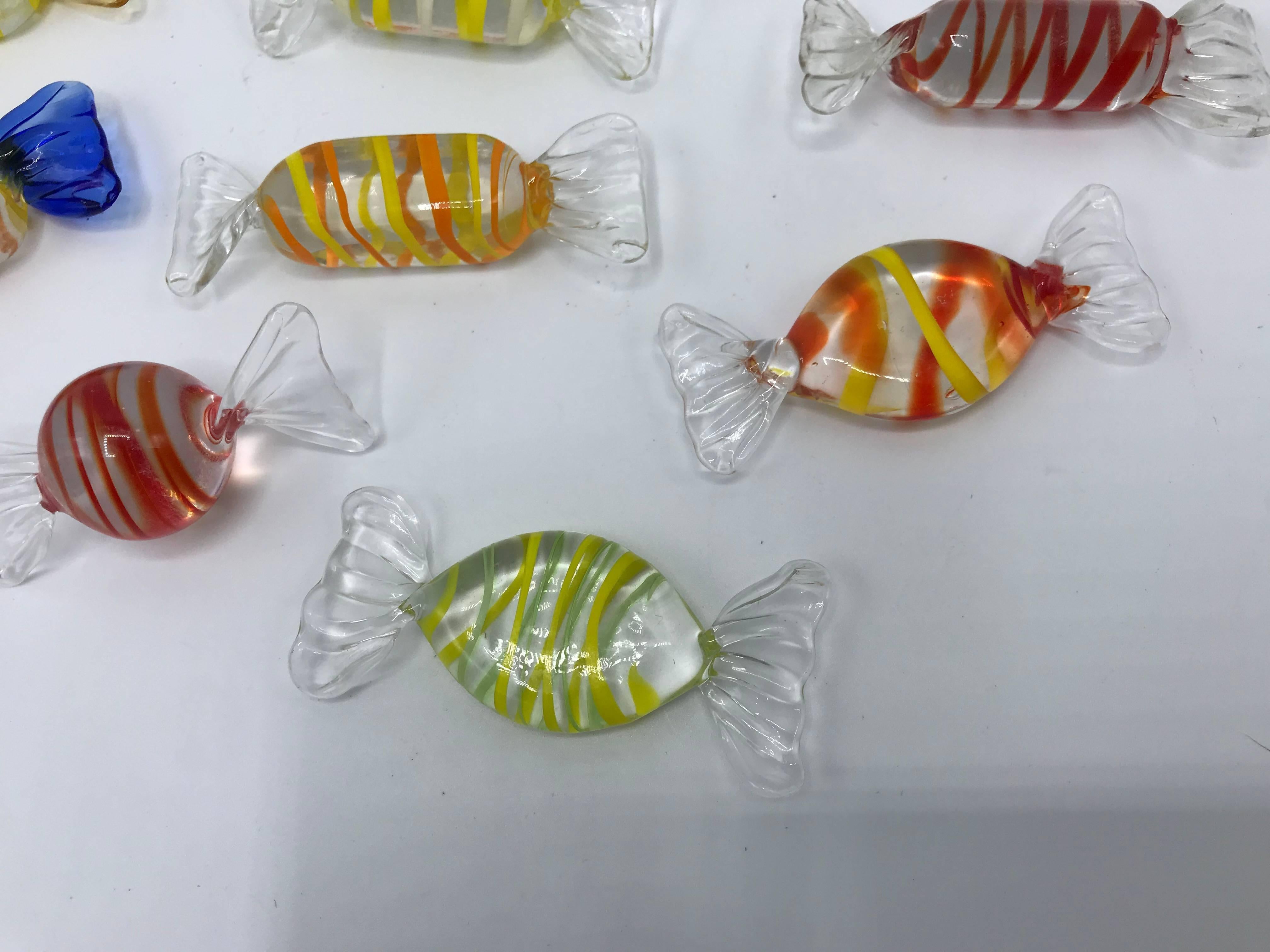 1970s Italian Murano Glass Candy Sculptures, Set of 11 In Excellent Condition In Richmond, VA