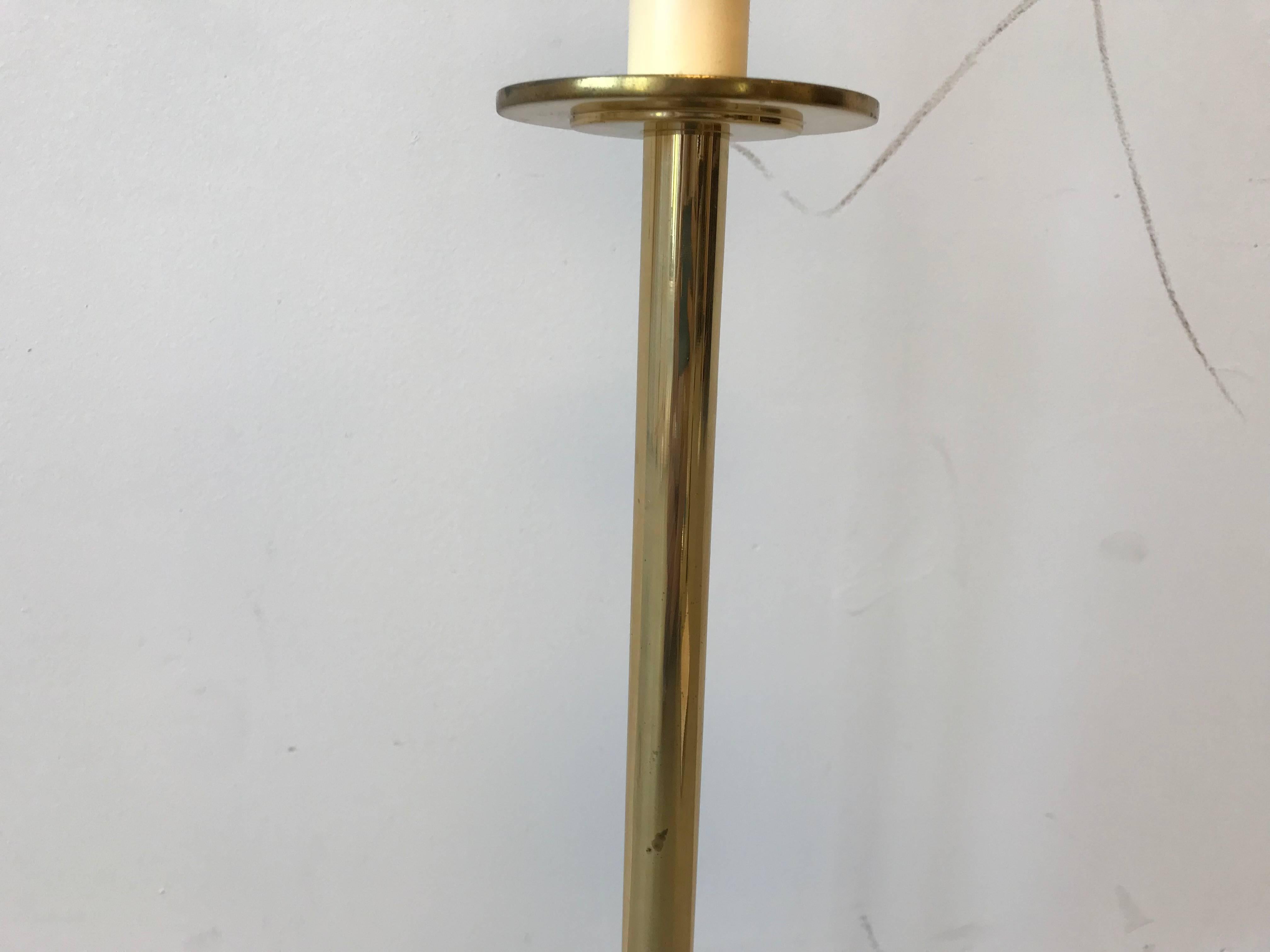 1970s Italian Brass Star Lamp with Crescent Moon Finial In Excellent Condition In Richmond, VA