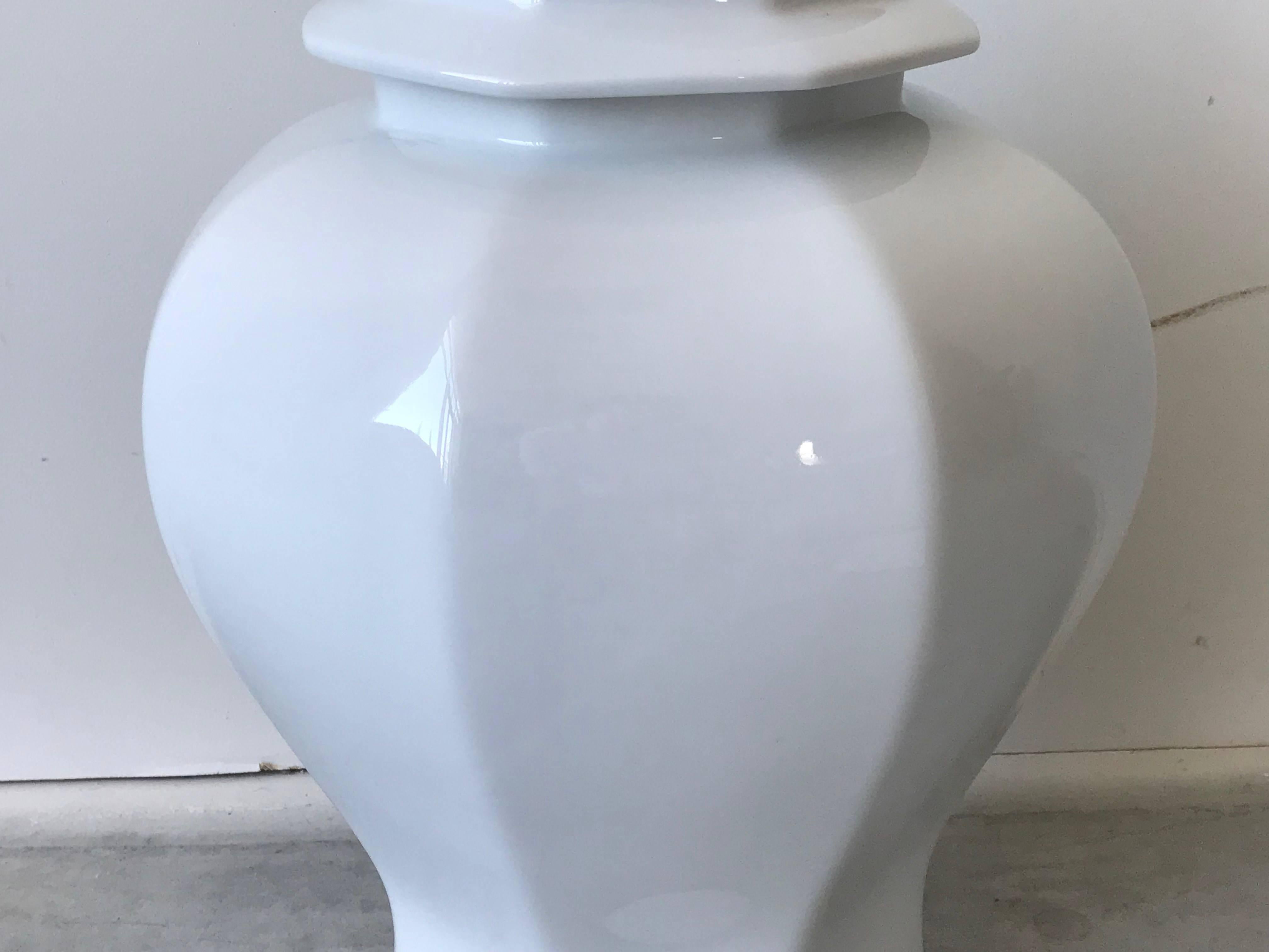 German 1970s Large Blanc de Chine White Porcelain Ginger Jar