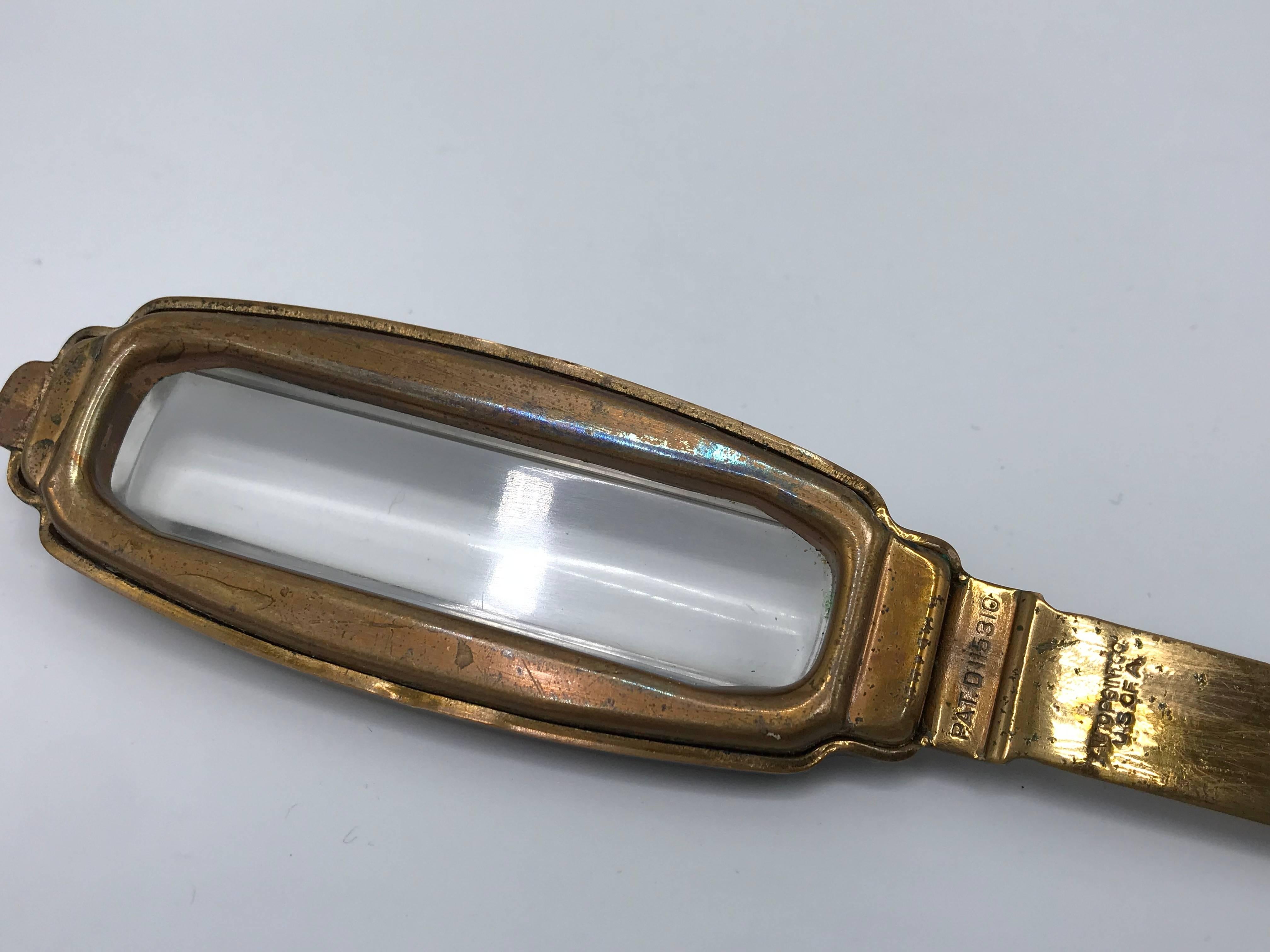 1960s Brass and Lucite Letter Opener and Magnifying Glass 1