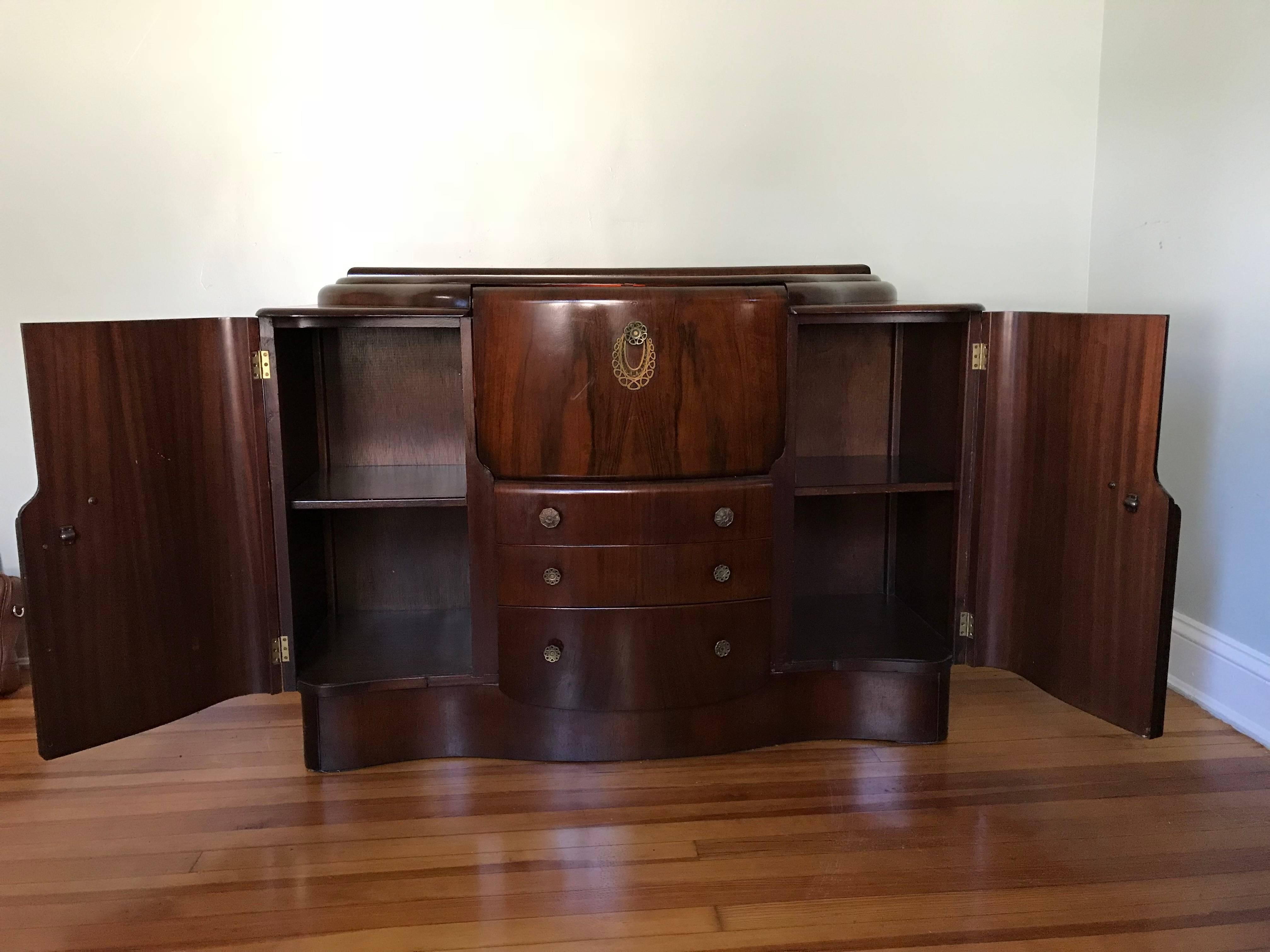 20th Century 1920s French Art Deco Bar Cabinet