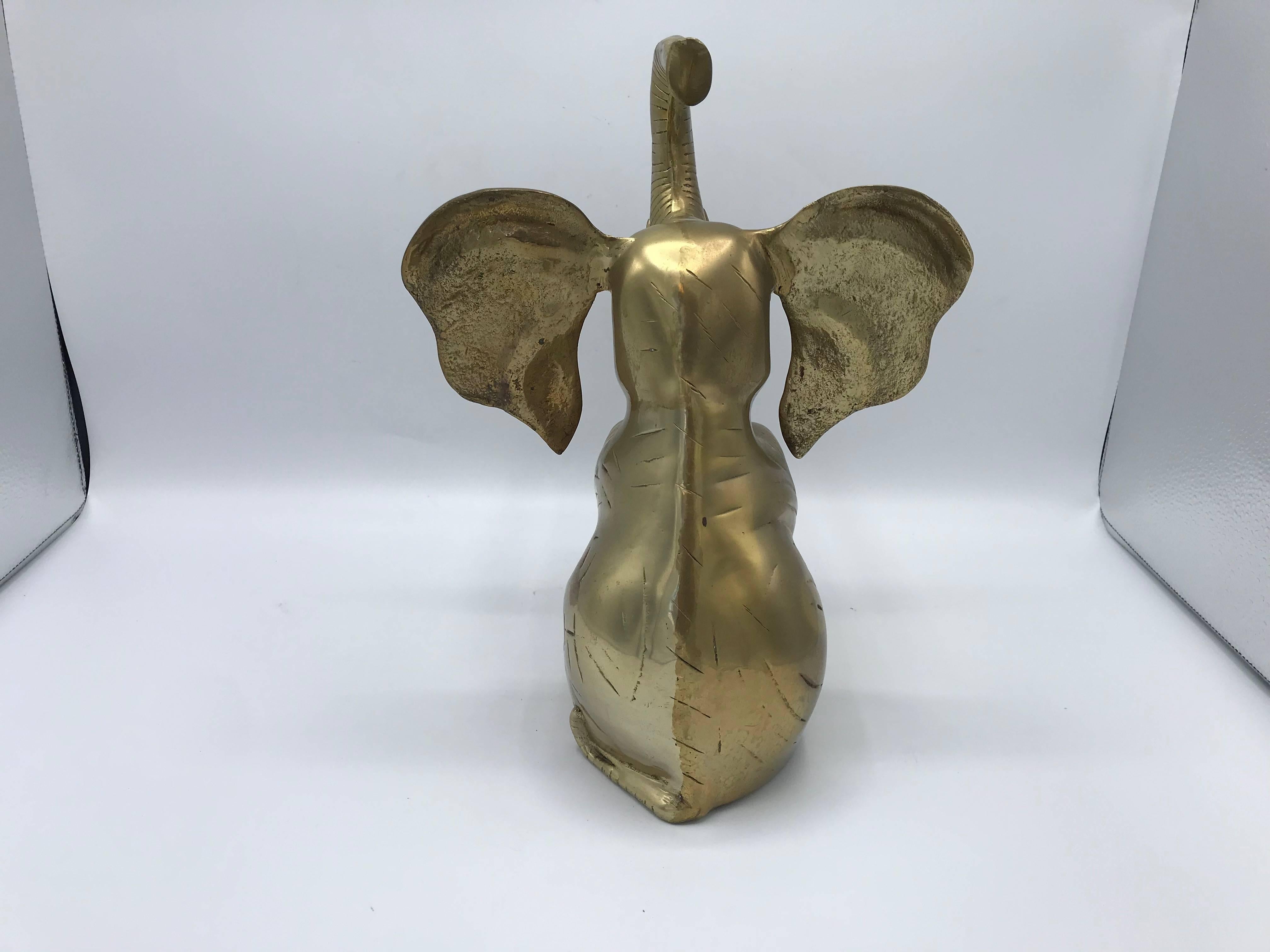 Modern 1960s Italian Brass Elephant Sculpture For Sale