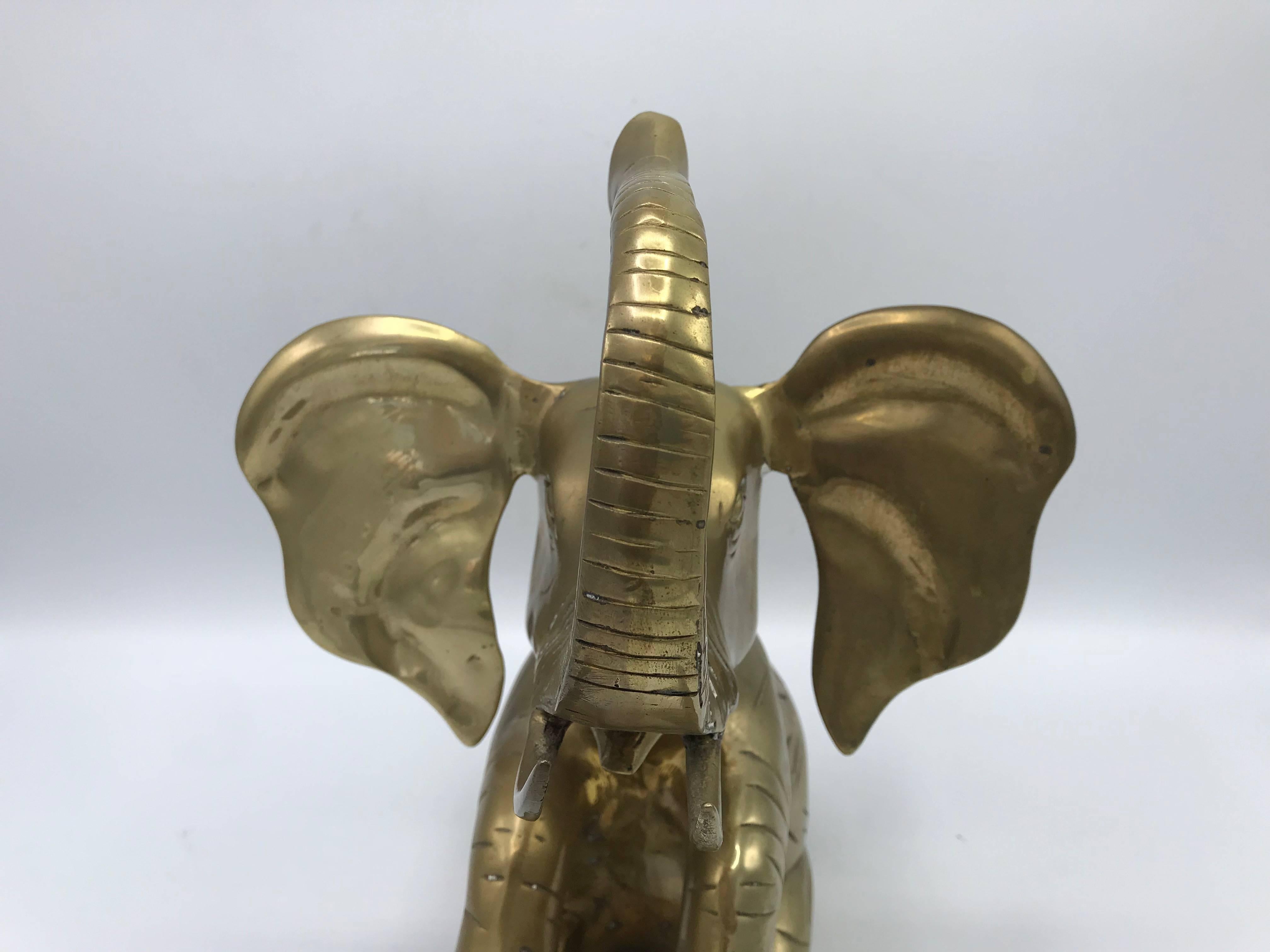 20th Century 1960s Italian Brass Elephant Sculpture For Sale