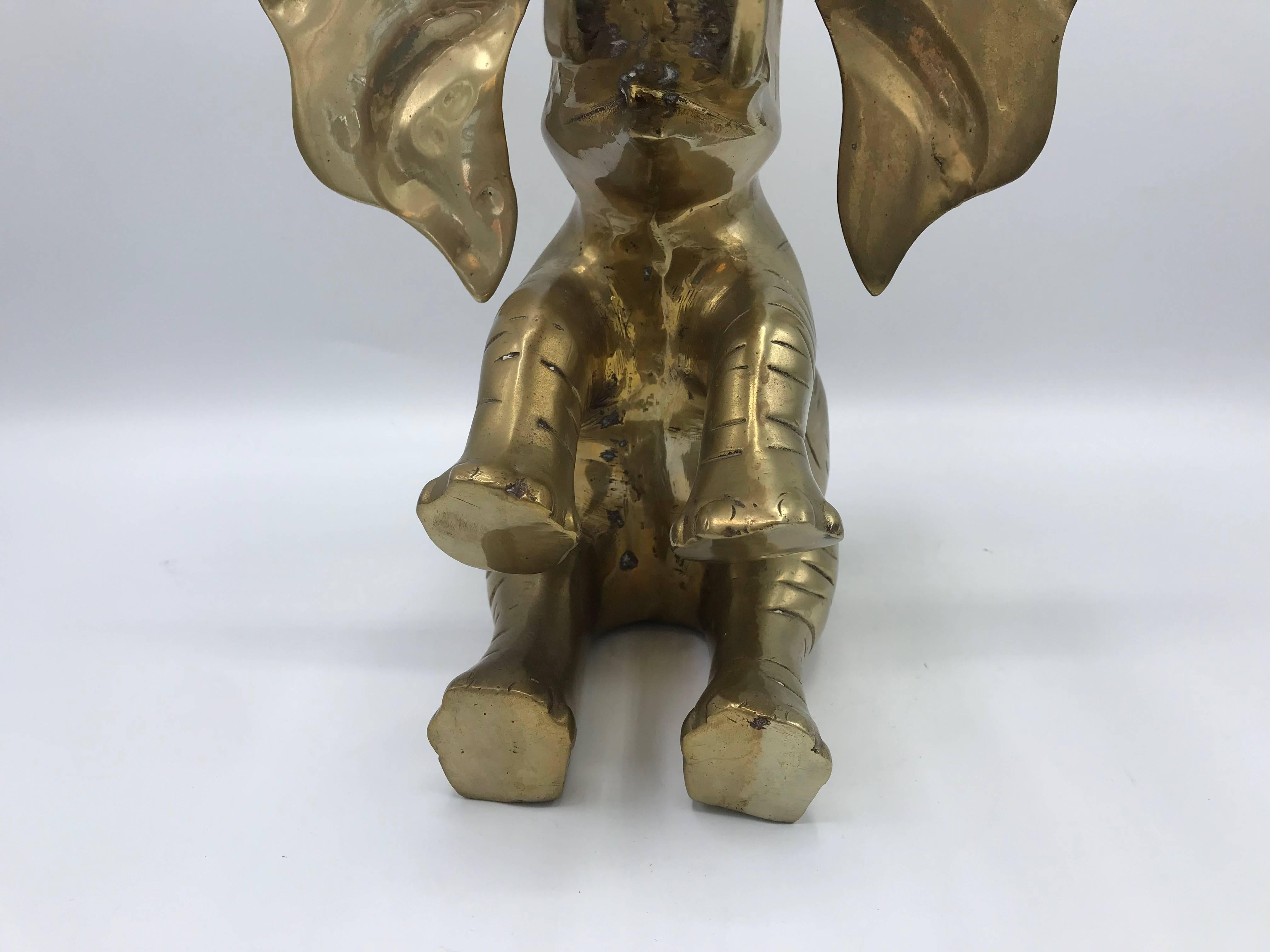 1960s Italian Brass Elephant Sculpture For Sale 1