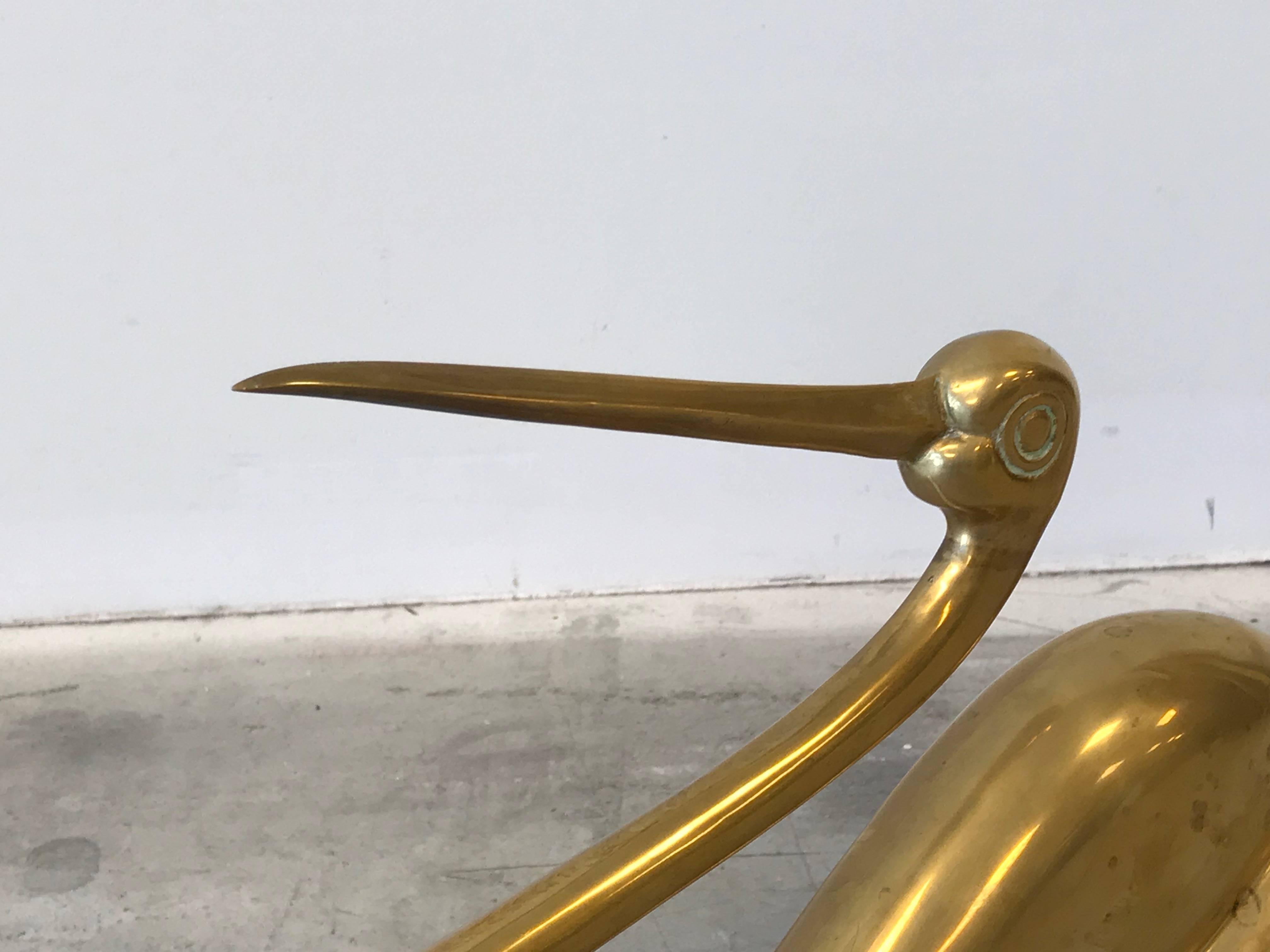 20th Century 1950s Italian Brass Ibis Swan Bird Sculpture