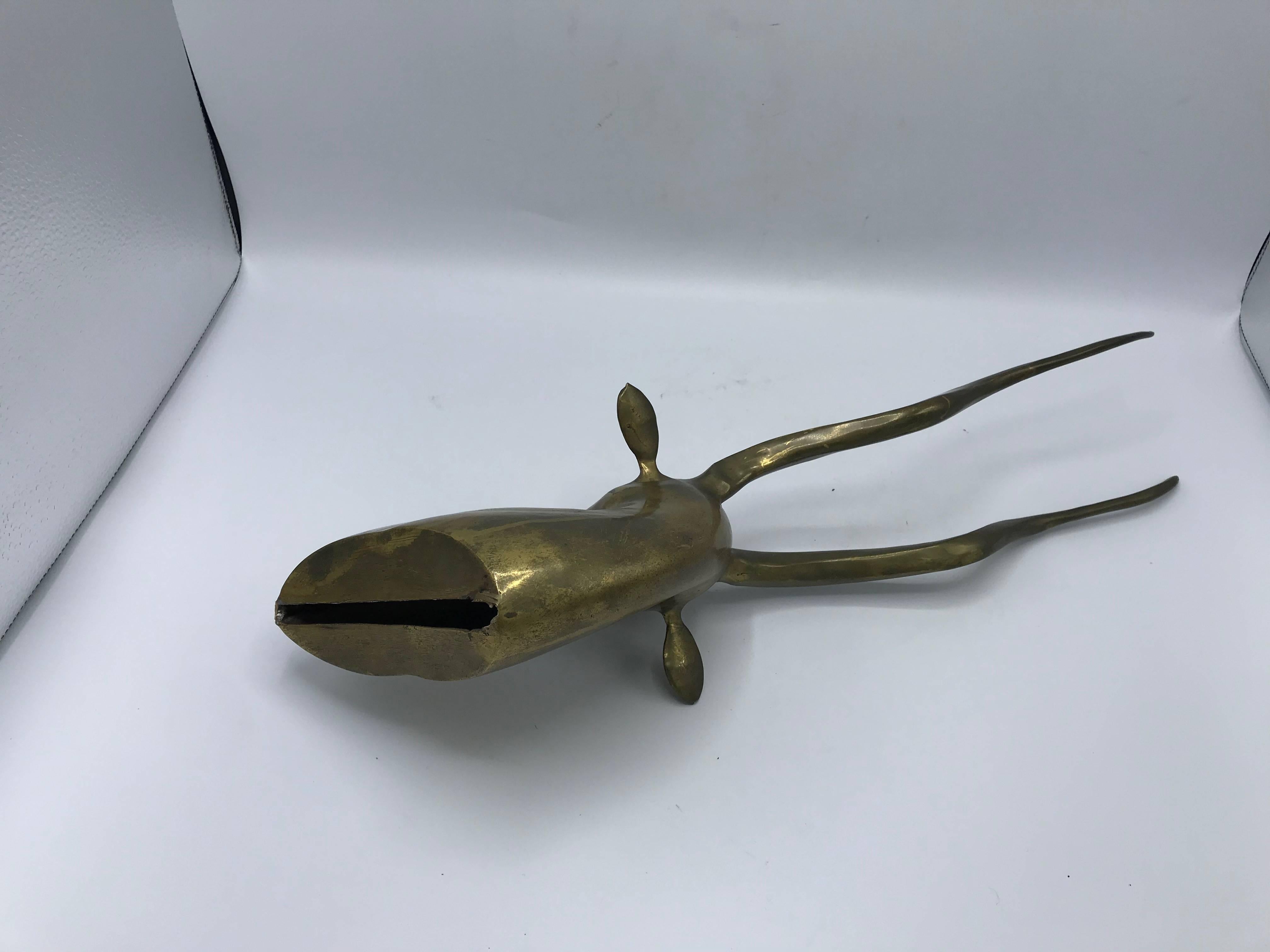 1970s Brass Gazelle Bust Wall Sculpture 1