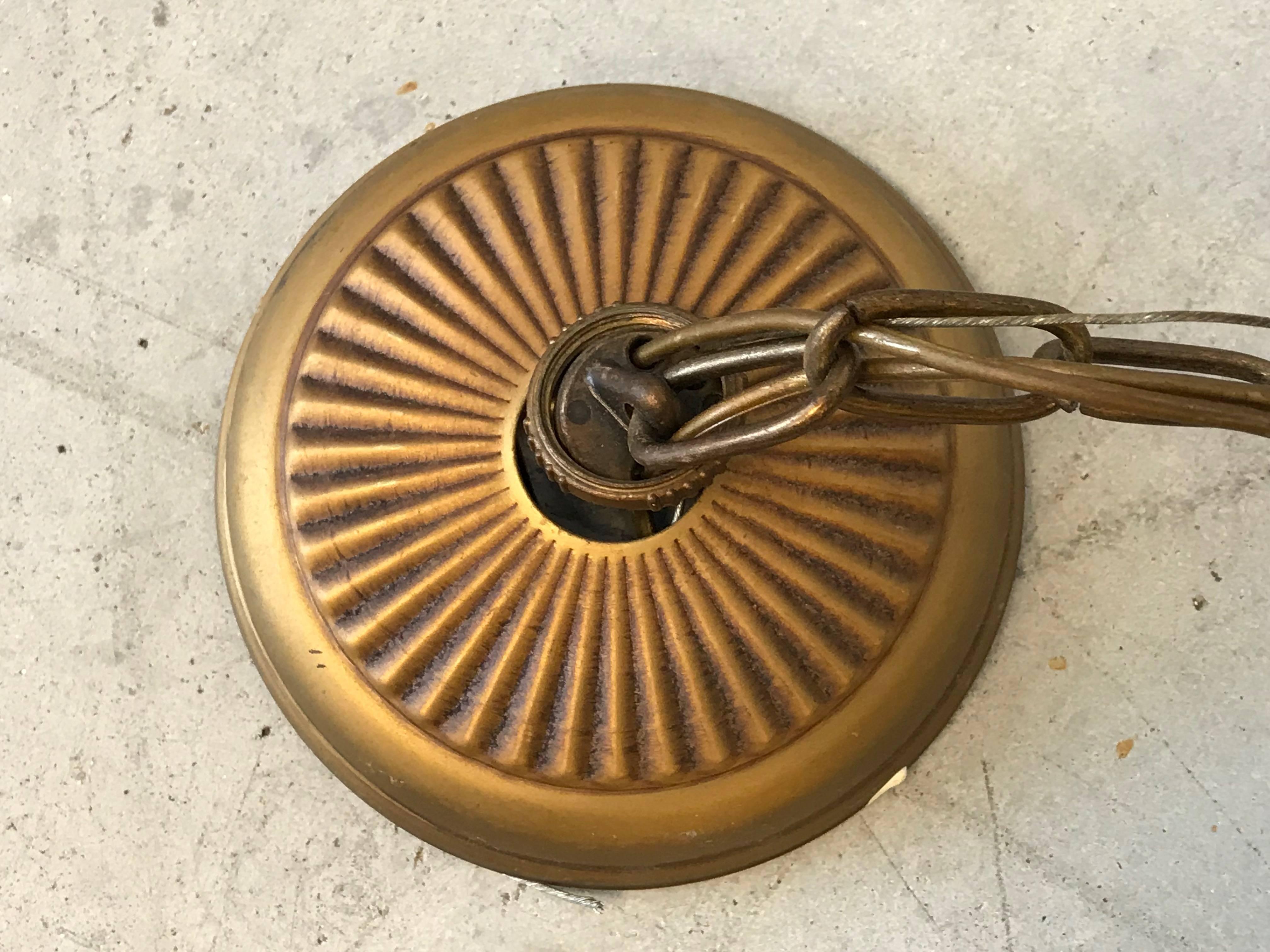 20th Century 1970s Moe Bridges Brutalist Brass Metal Pendant Chandelier